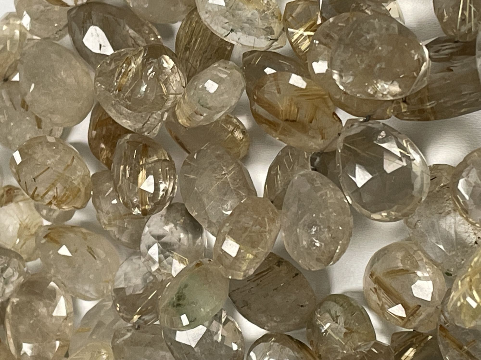 Golden Rutilated Quartz Pear Faceted