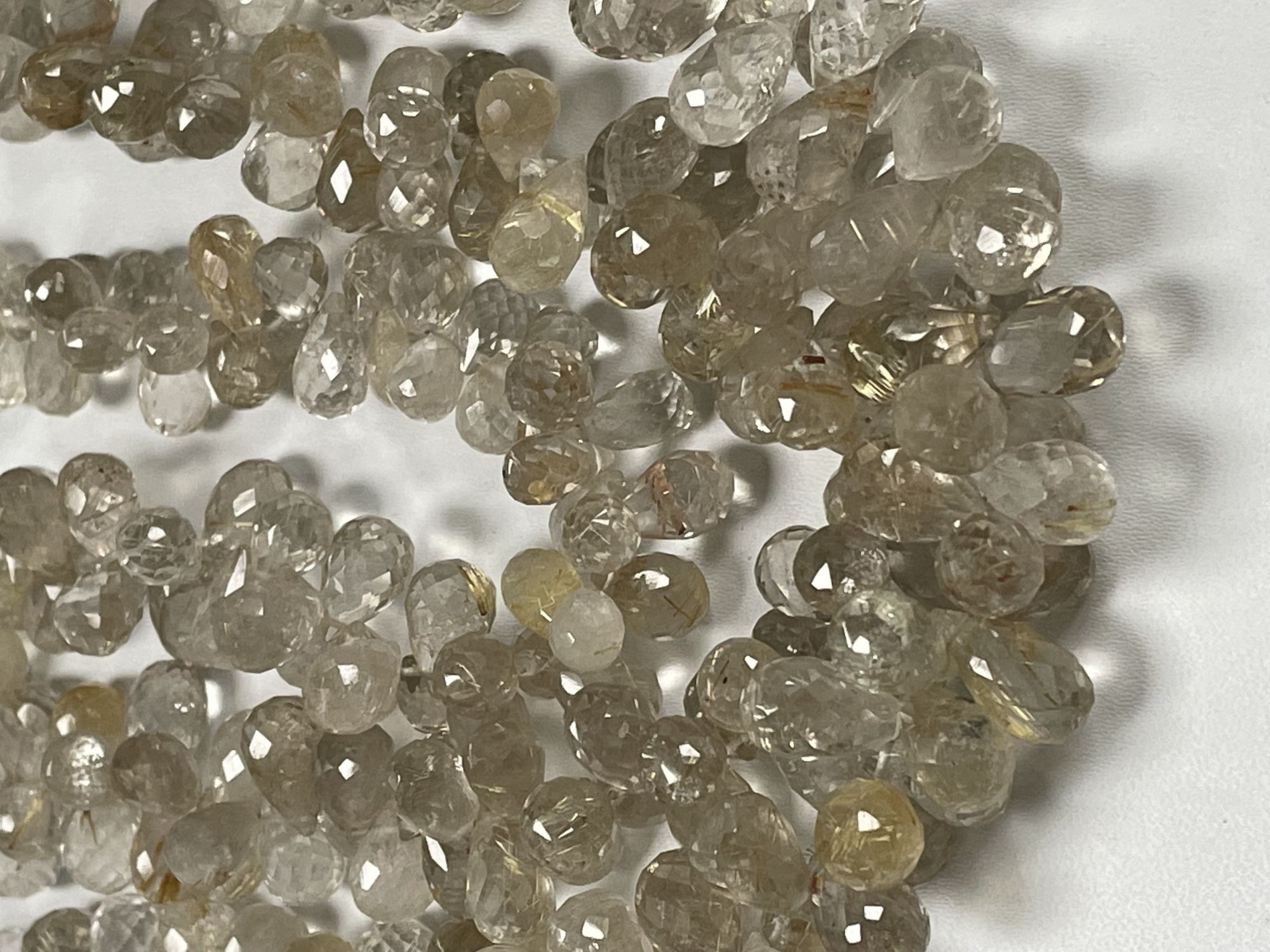 Golden Rutilated Quartz Drop Faceted