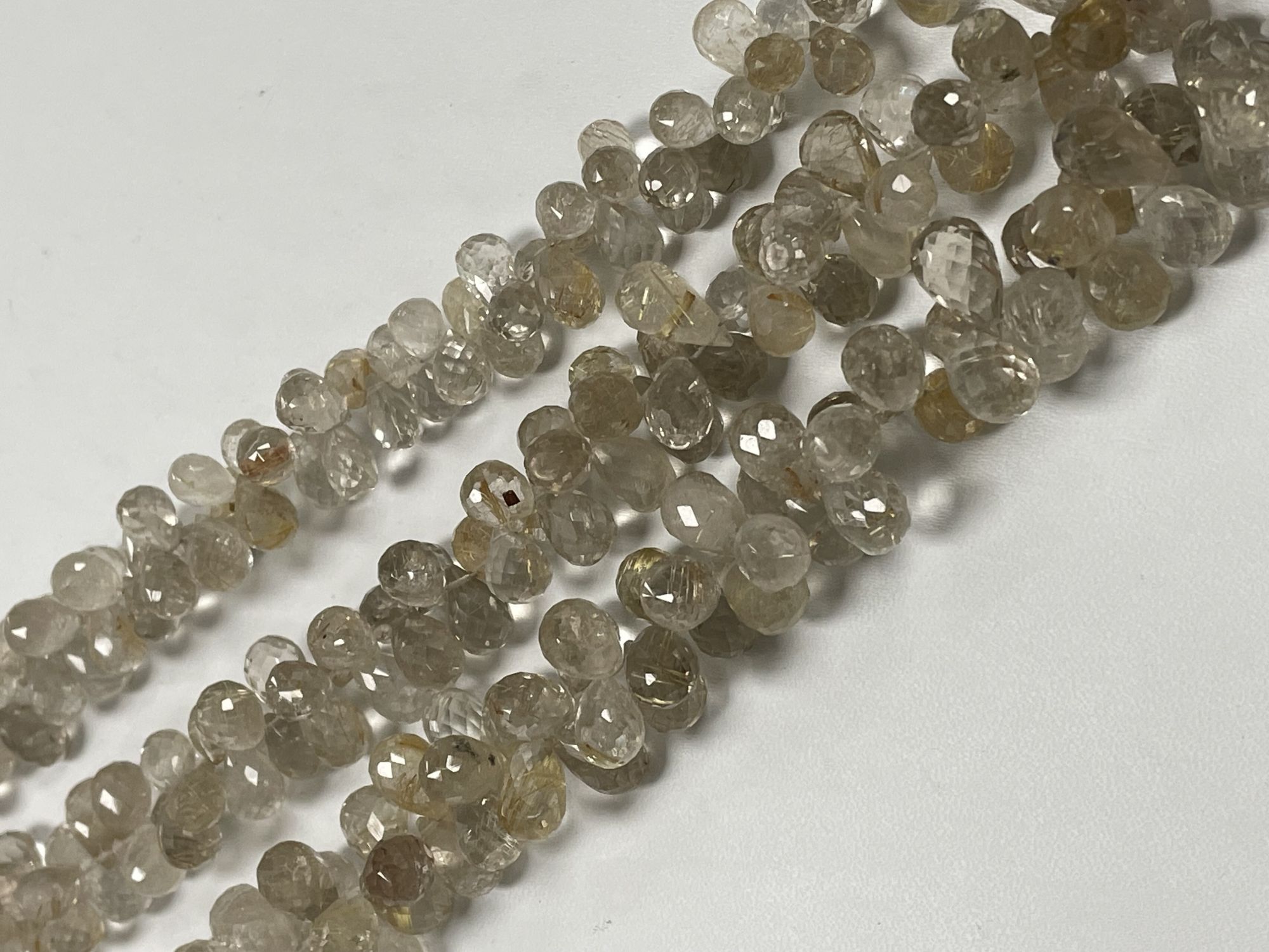 Golden Rutilated Quartz Drop Faceted