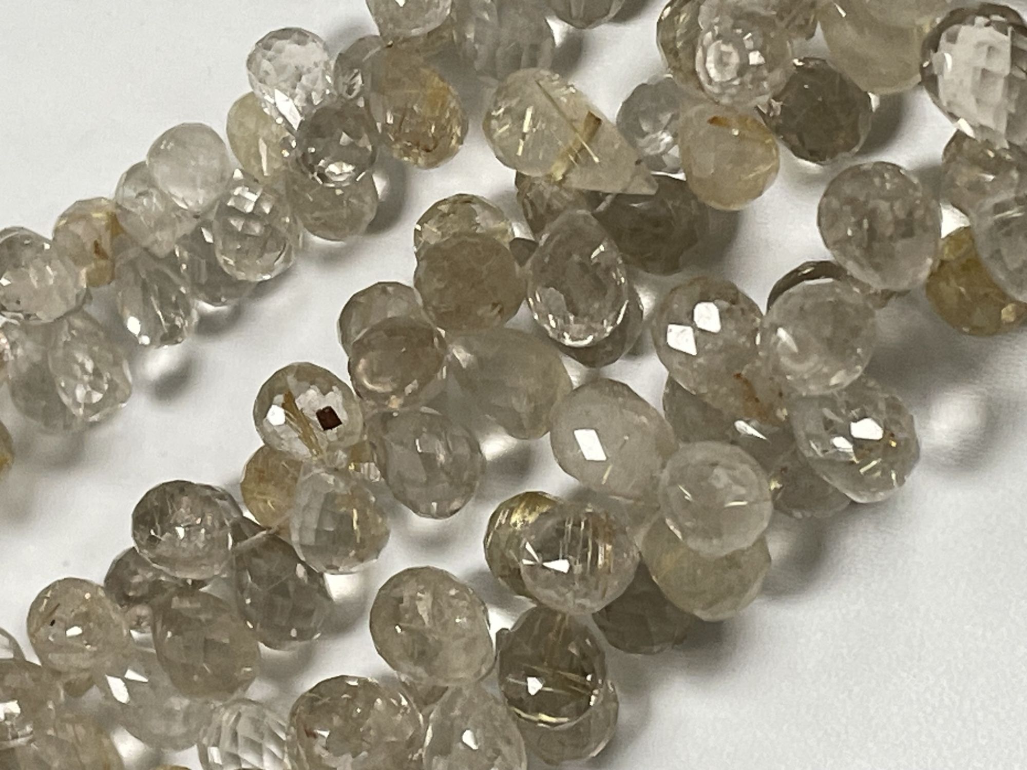 Golden Rutilated Quartz Drop Faceted