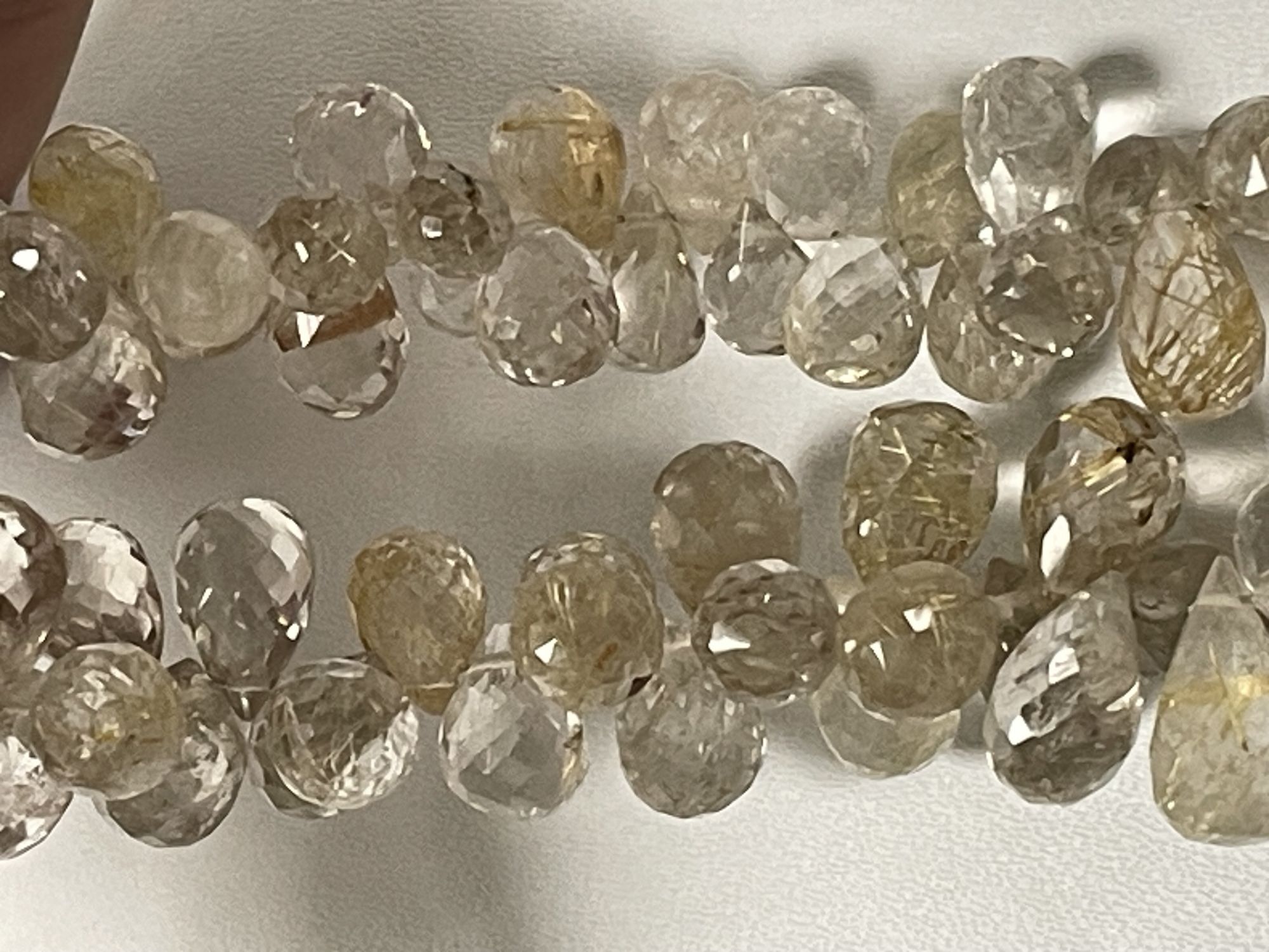 Golden Rutilated Quartz Drop Faceted