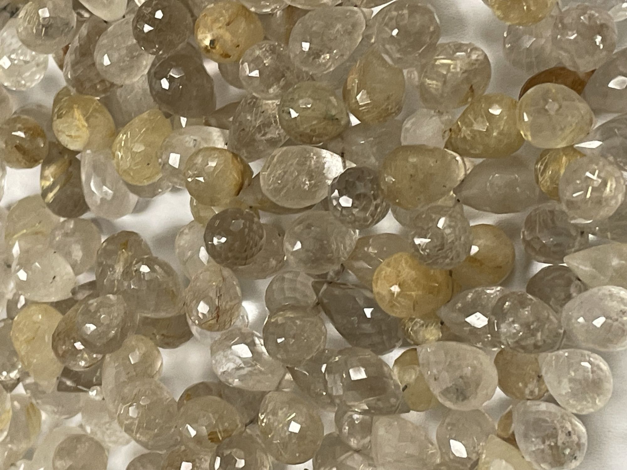 Golden Rutilated Quartz Drop Faceted