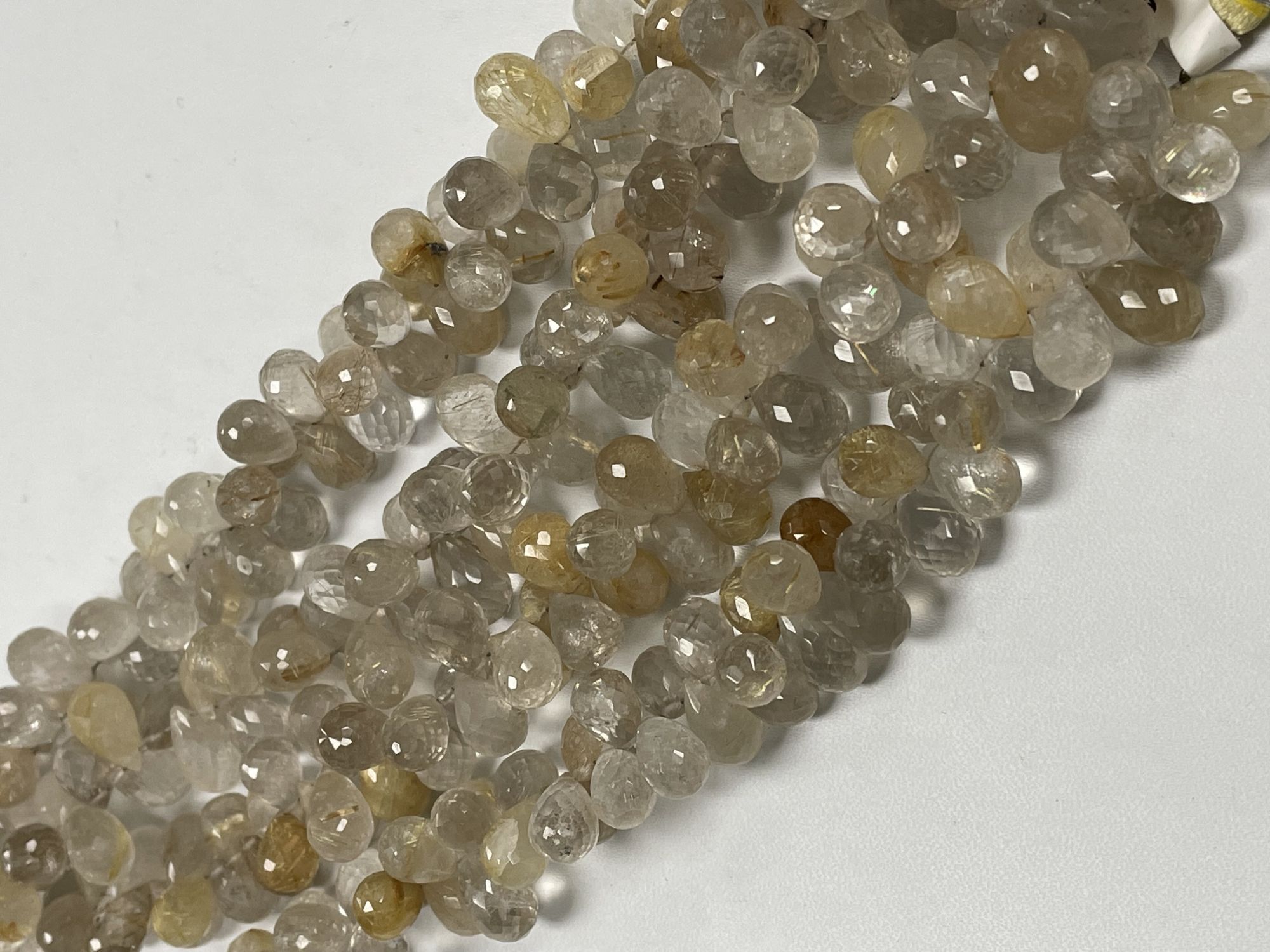 Golden Rutilated Quartz Drop Faceted