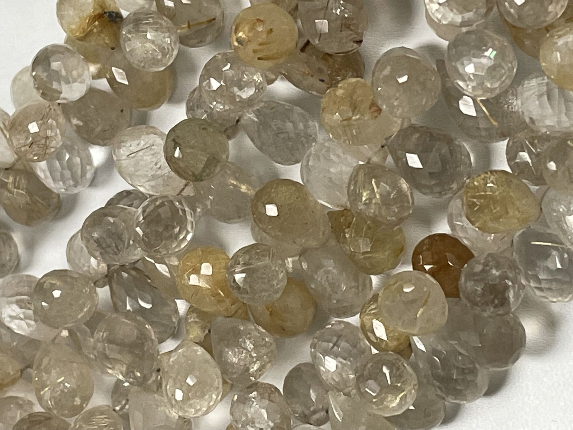 Golden Rutilated Quartz Drop Faceted