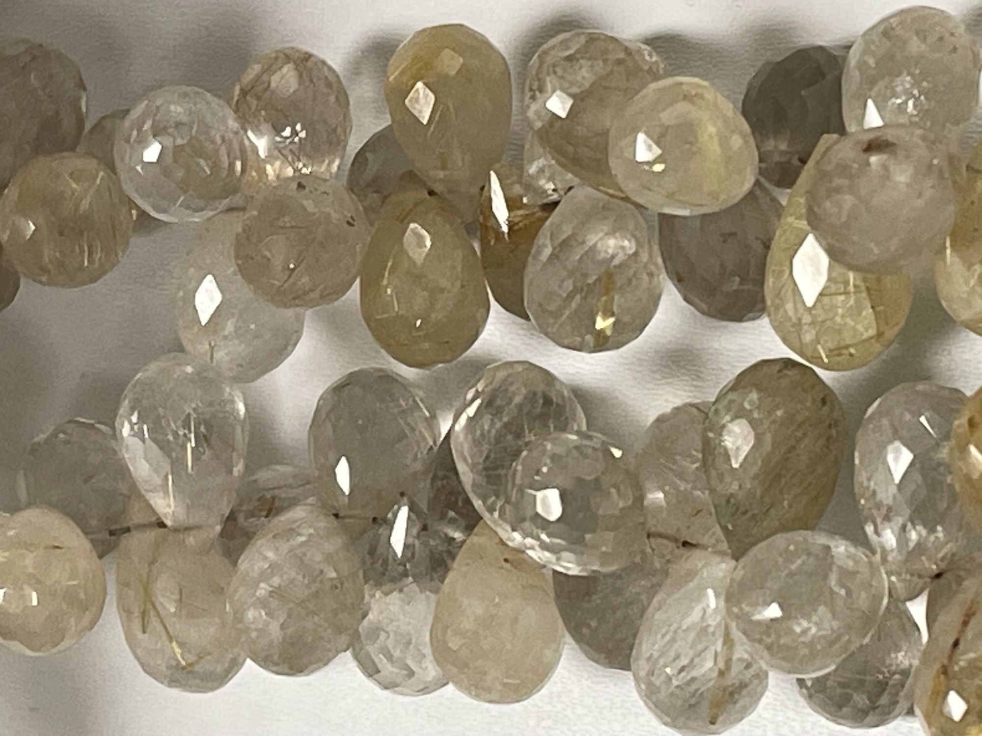Golden Rutilated Quartz Drop Faceted