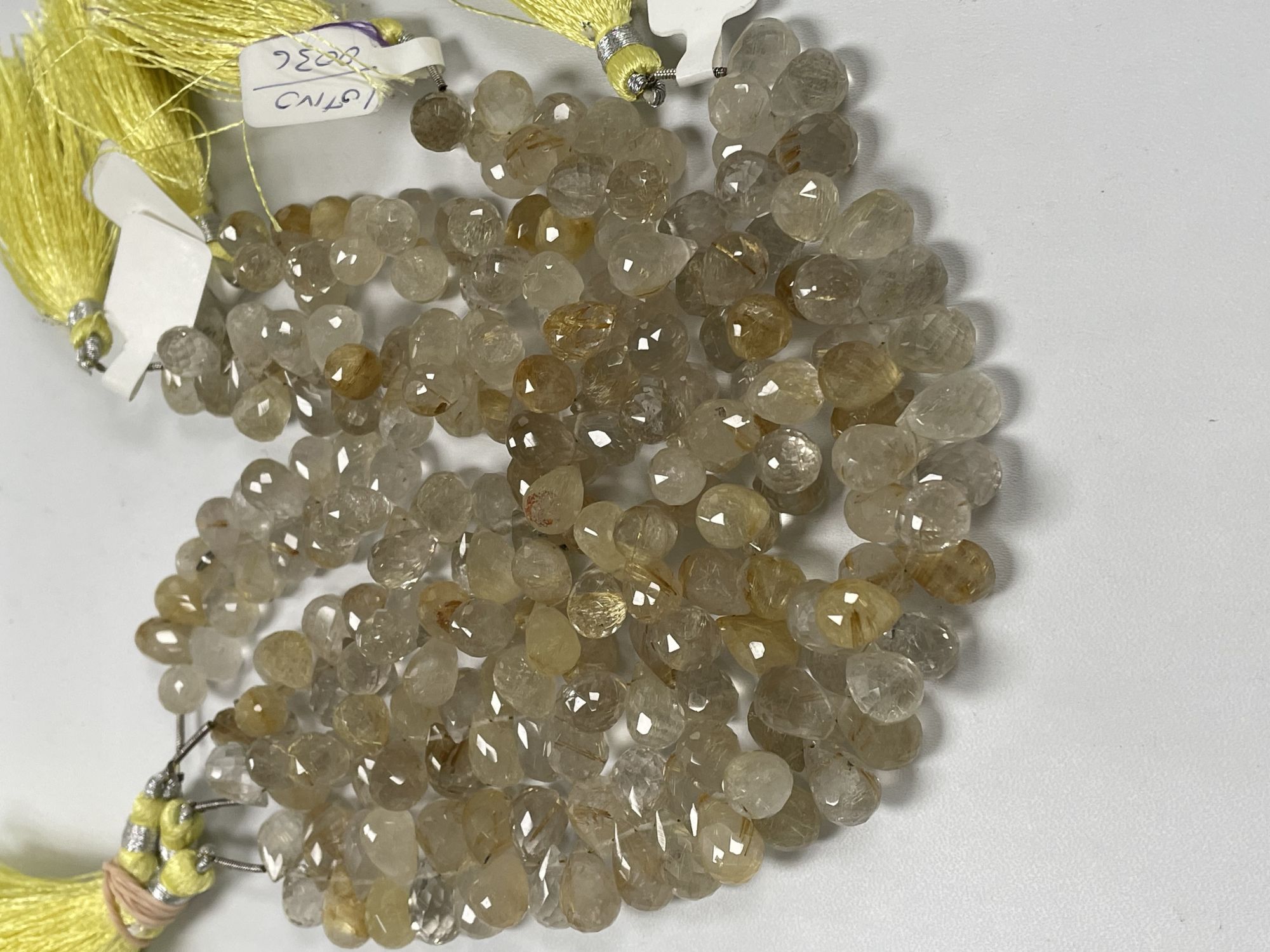 Golden Rutilated Quartz Drop Faceted