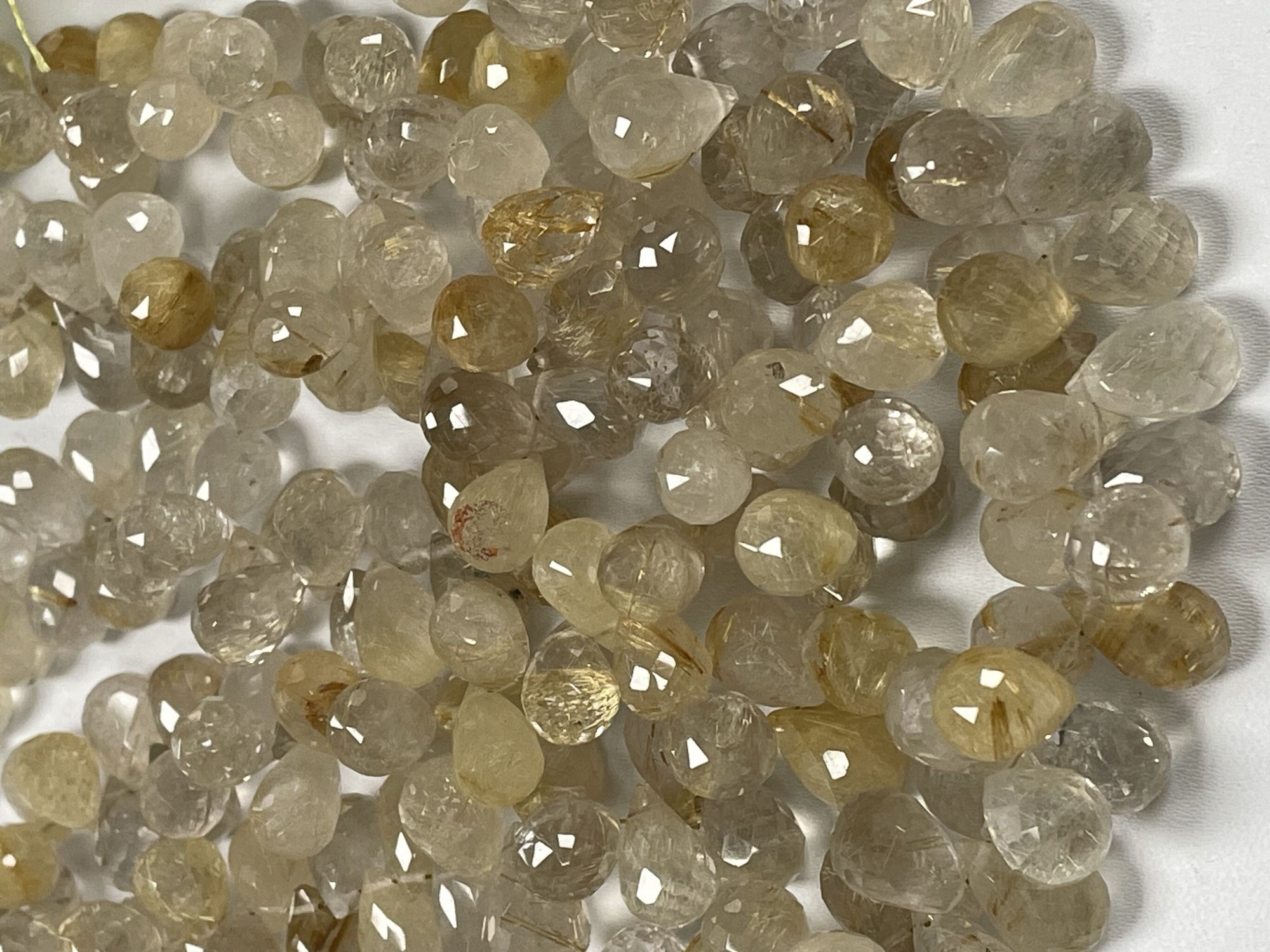 Golden Rutilated Quartz Drop Faceted