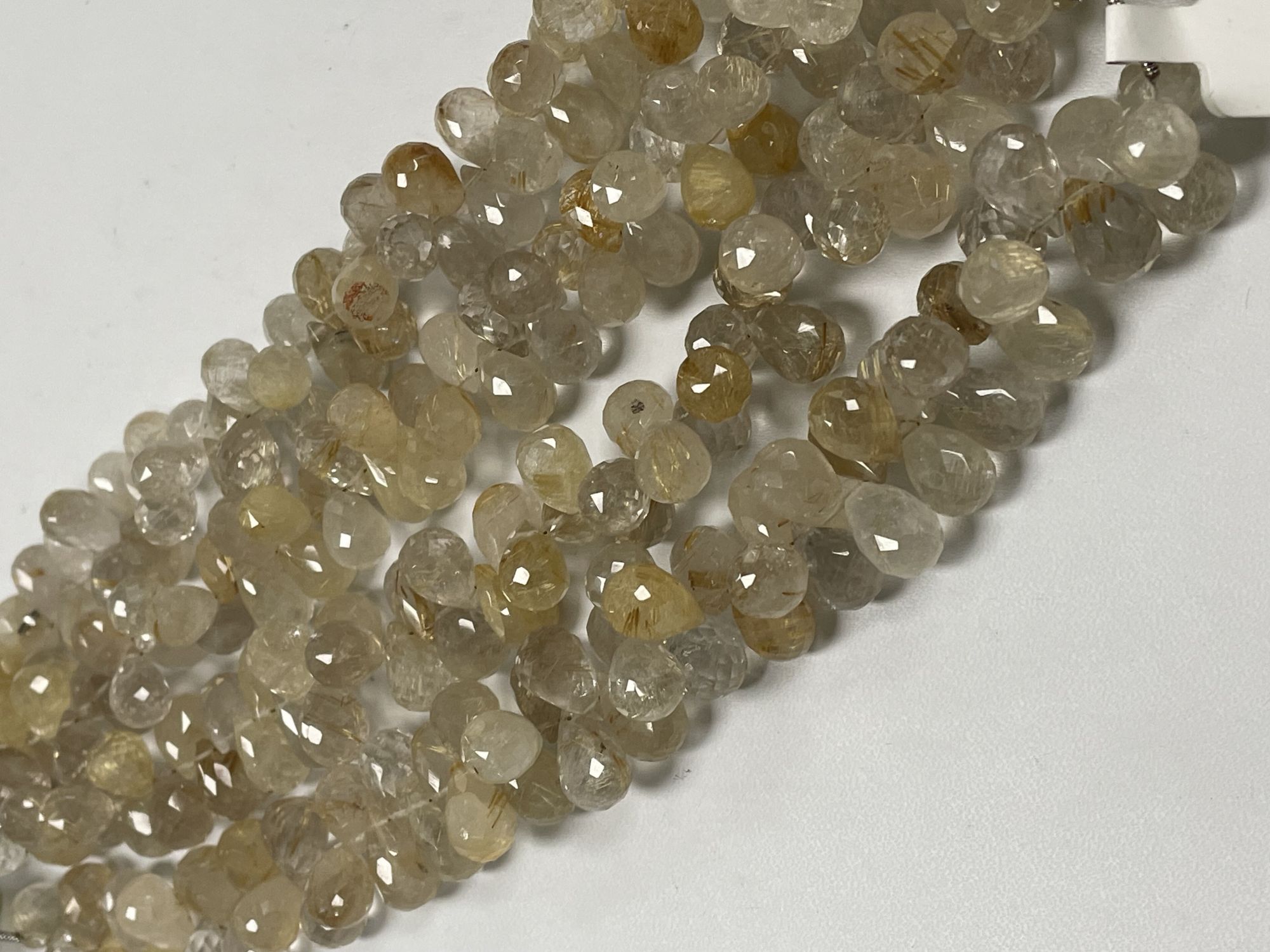Golden Rutilated Quartz Drop Faceted
