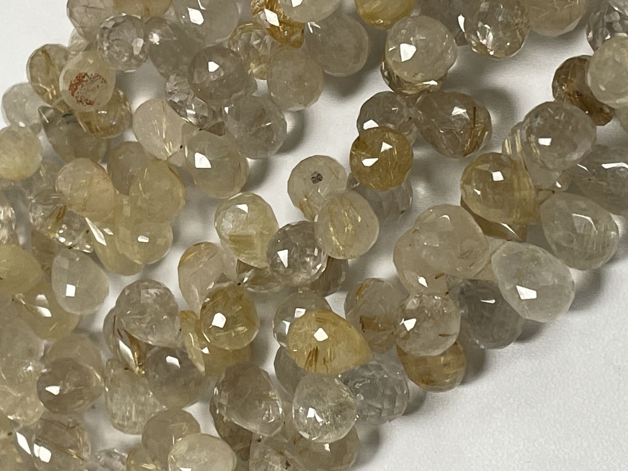 Golden Rutilated Quartz Drop Faceted