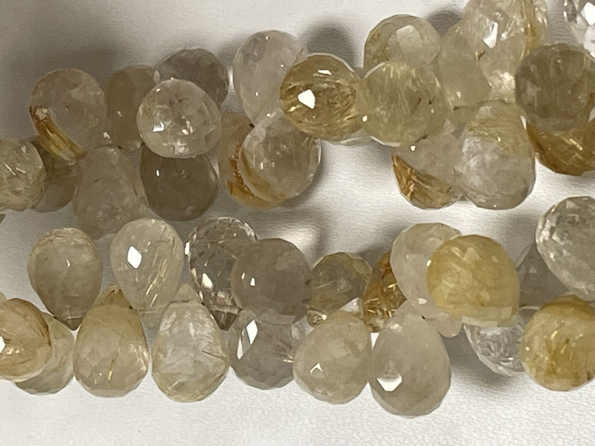 Golden Rutilated Quartz Drop Faceted