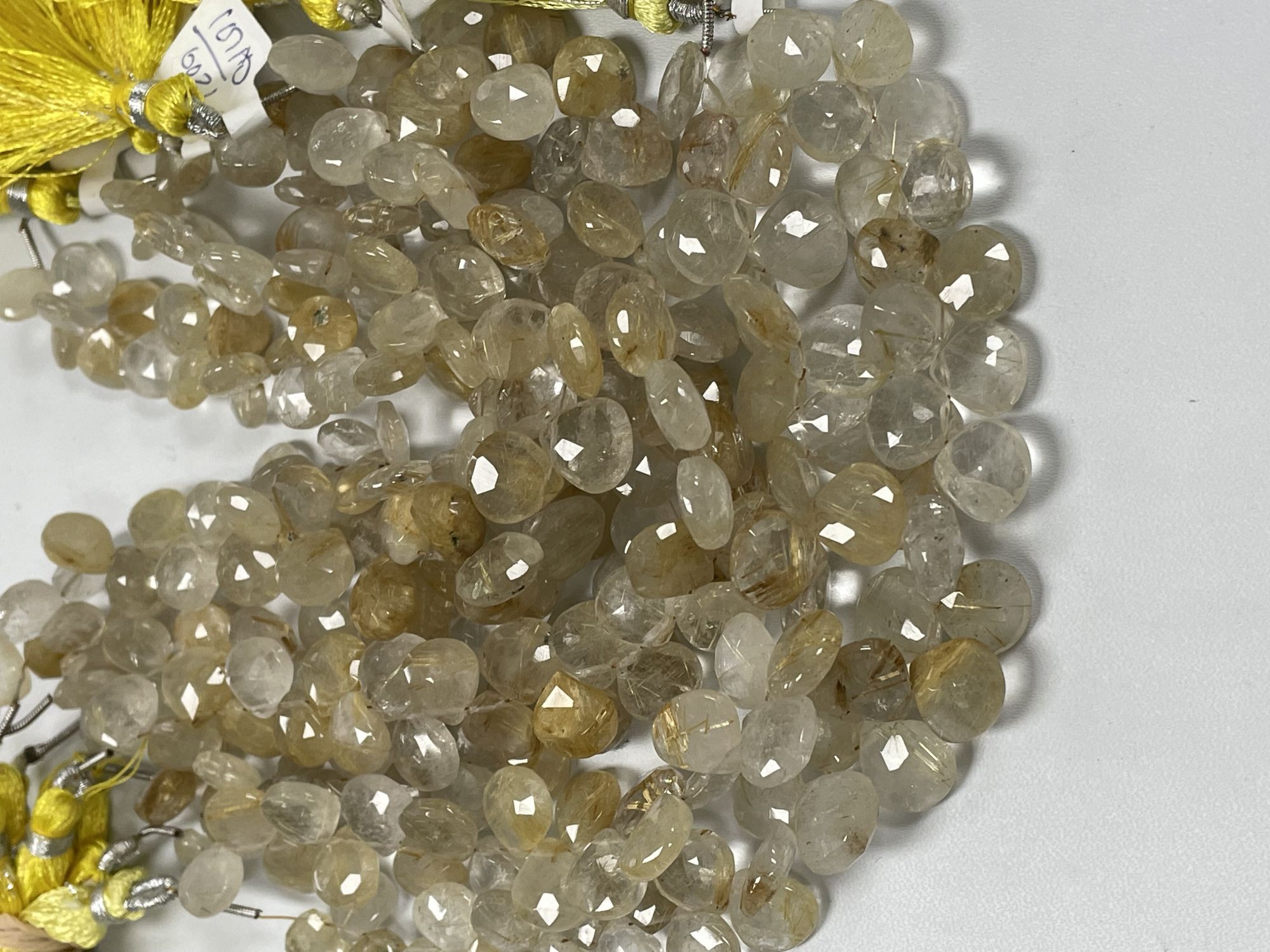 Golden Rutilated Quartz Heart Faceted