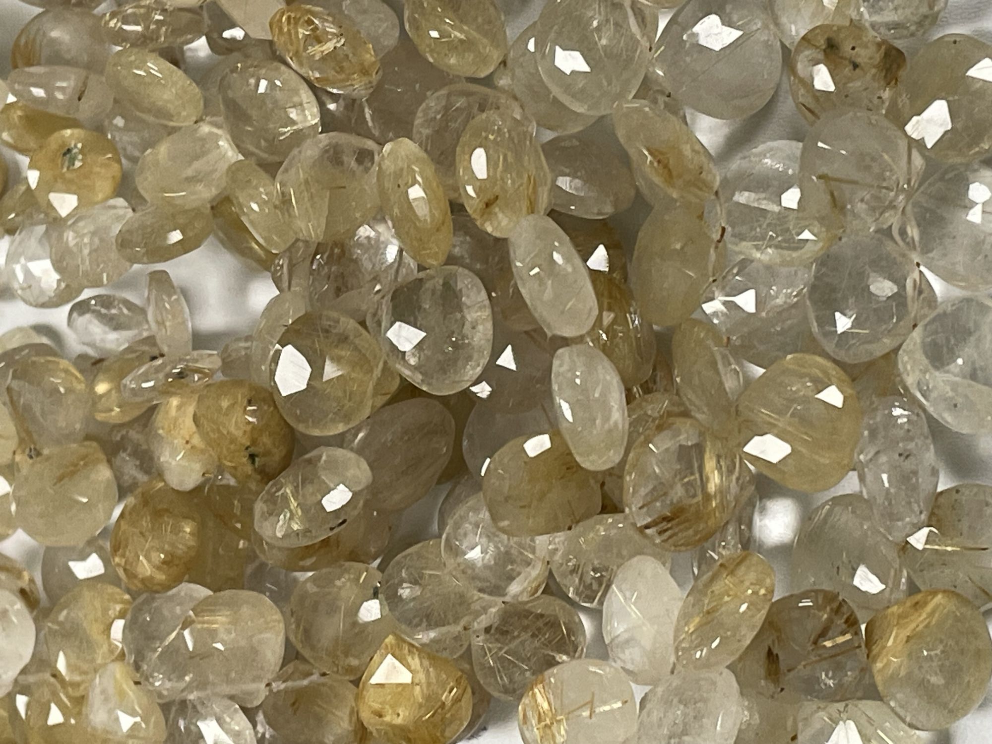 Golden Rutilated Quartz Heart Faceted