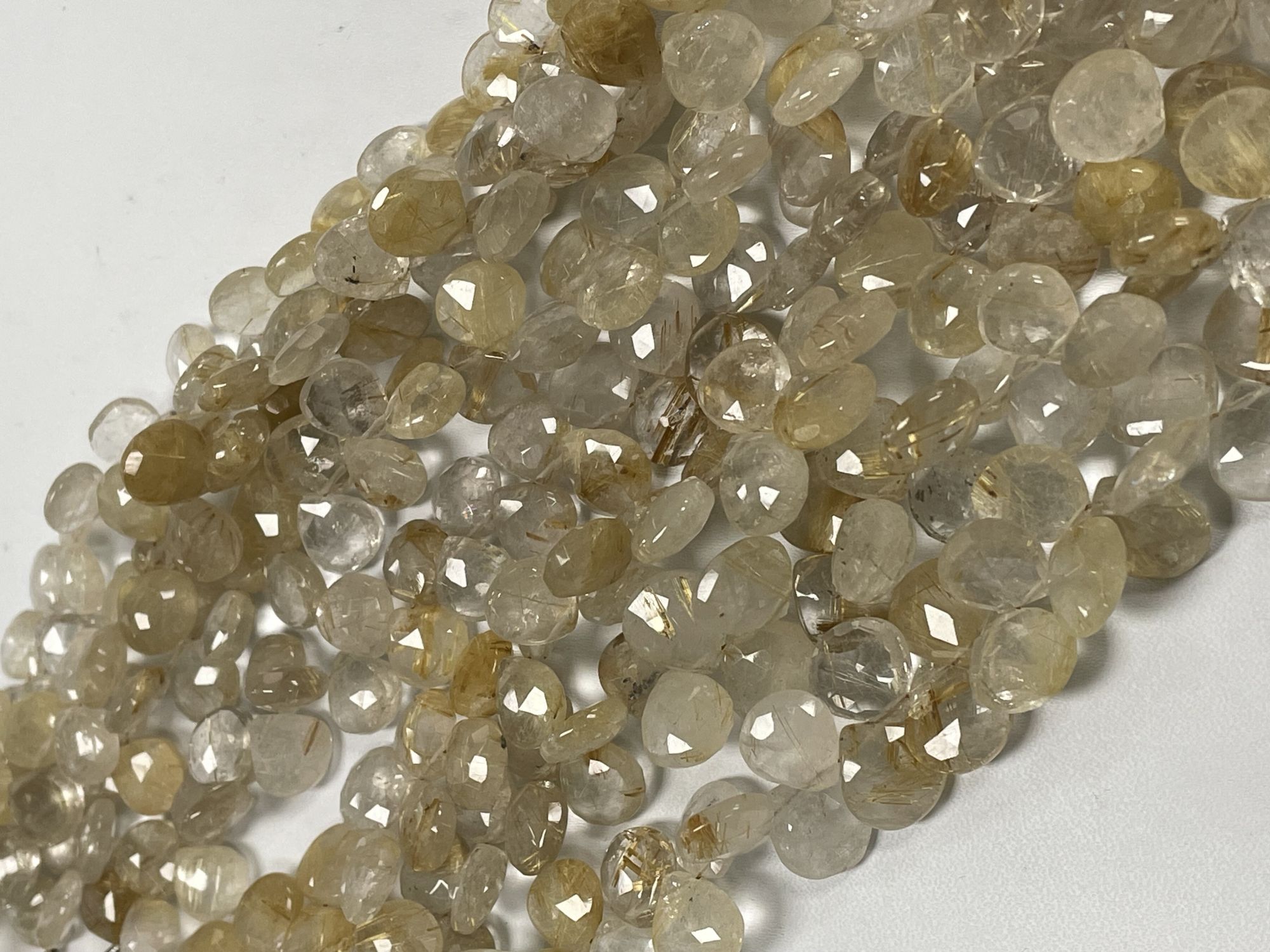Golden Rutilated Quartz Heart Faceted