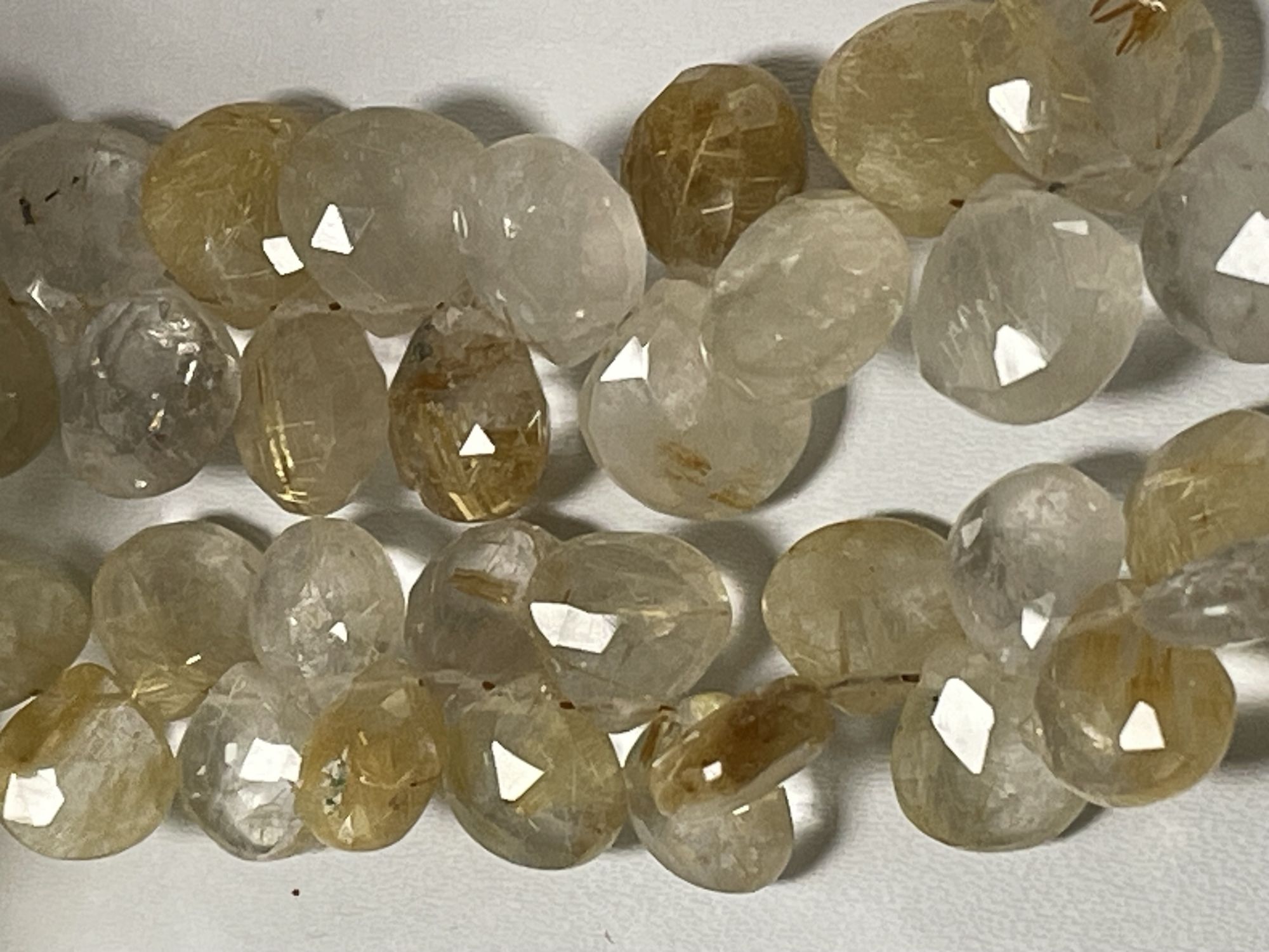 Golden Rutilated Quartz Heart Faceted