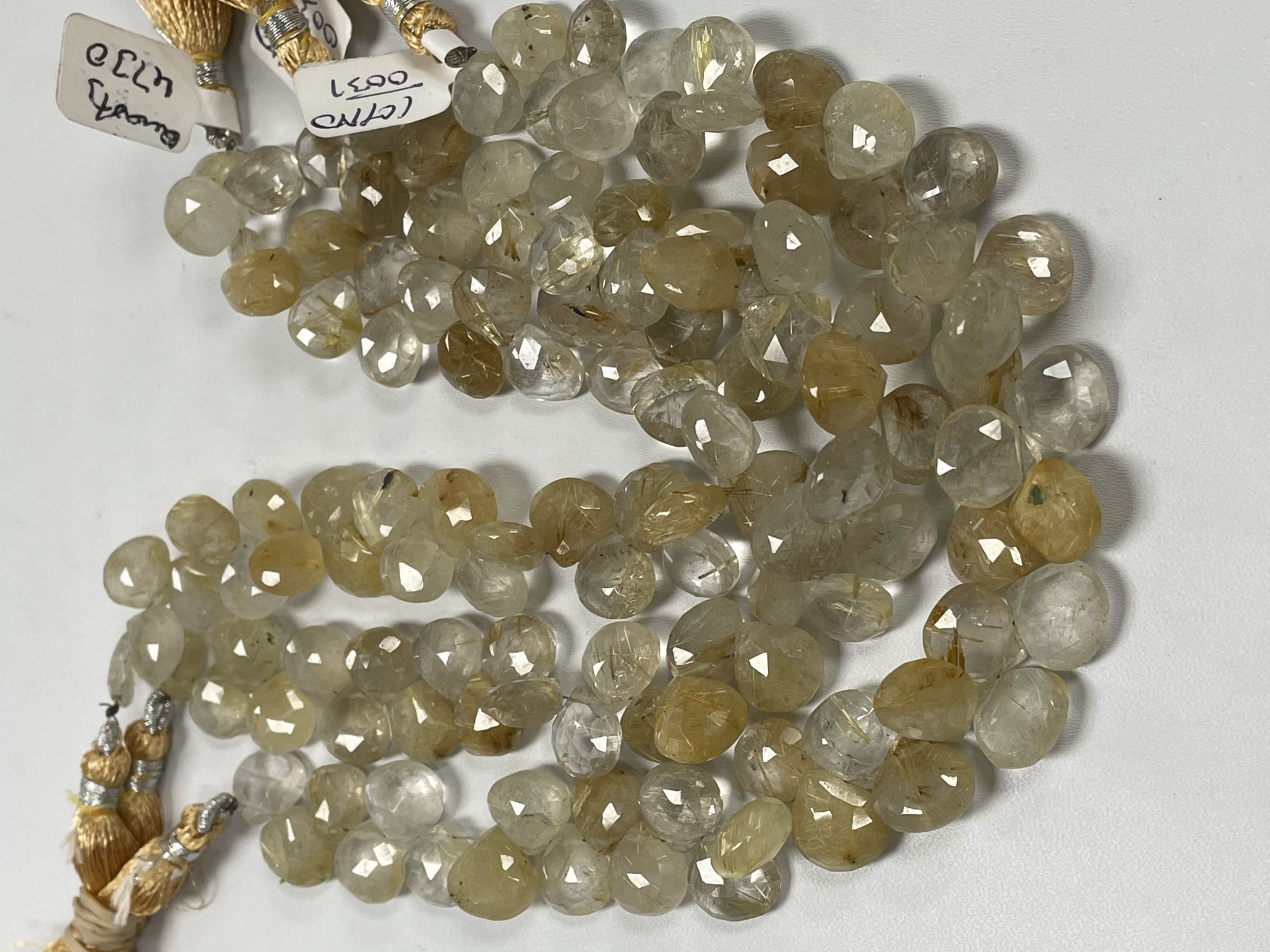 Golden Rutilated Quartz Heart Faceted