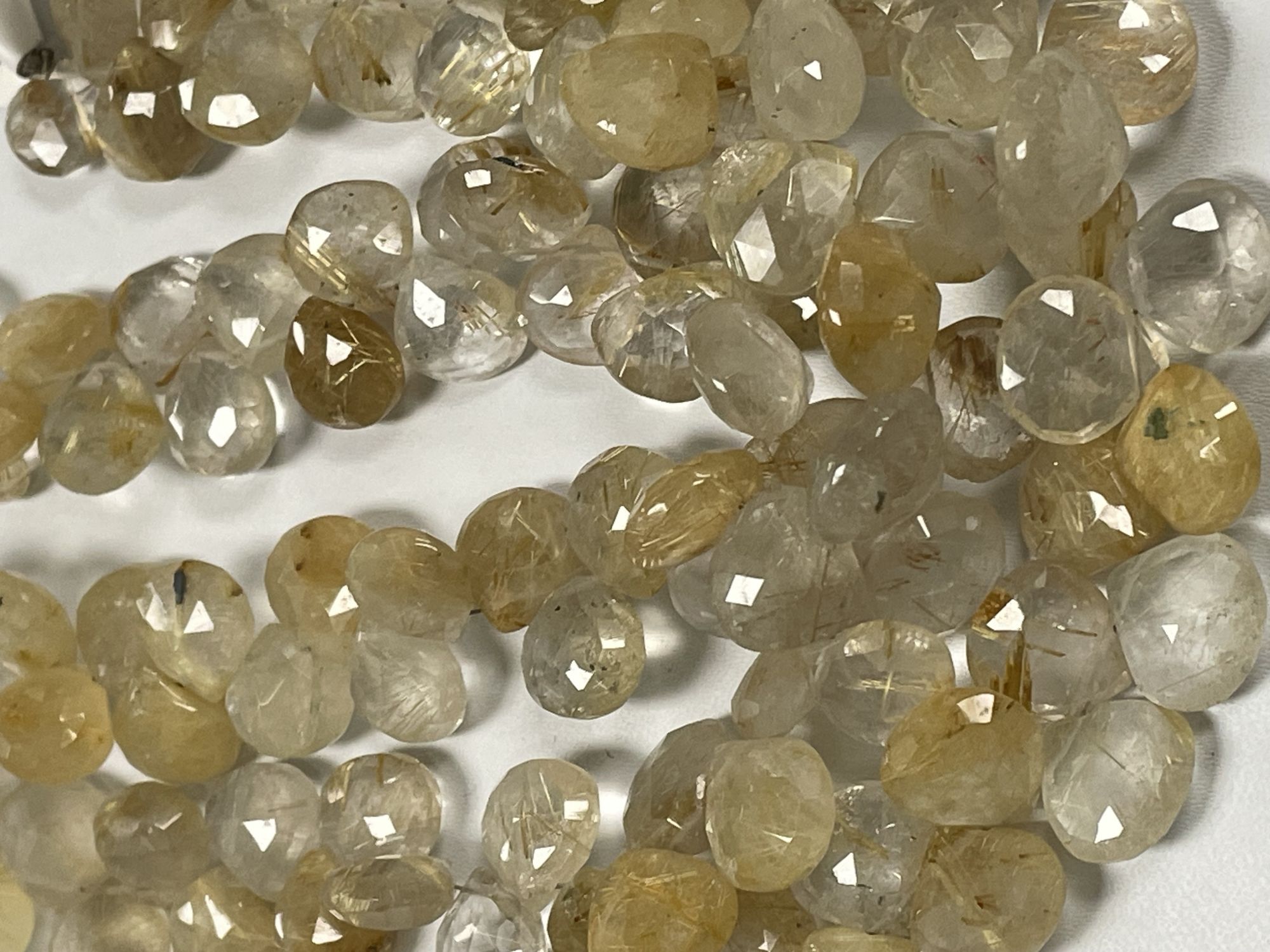 Golden Rutilated Quartz Heart Faceted