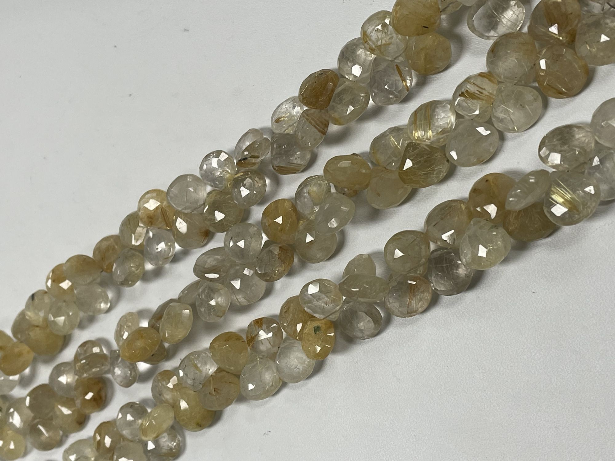 Golden Rutilated Quartz Heart Faceted