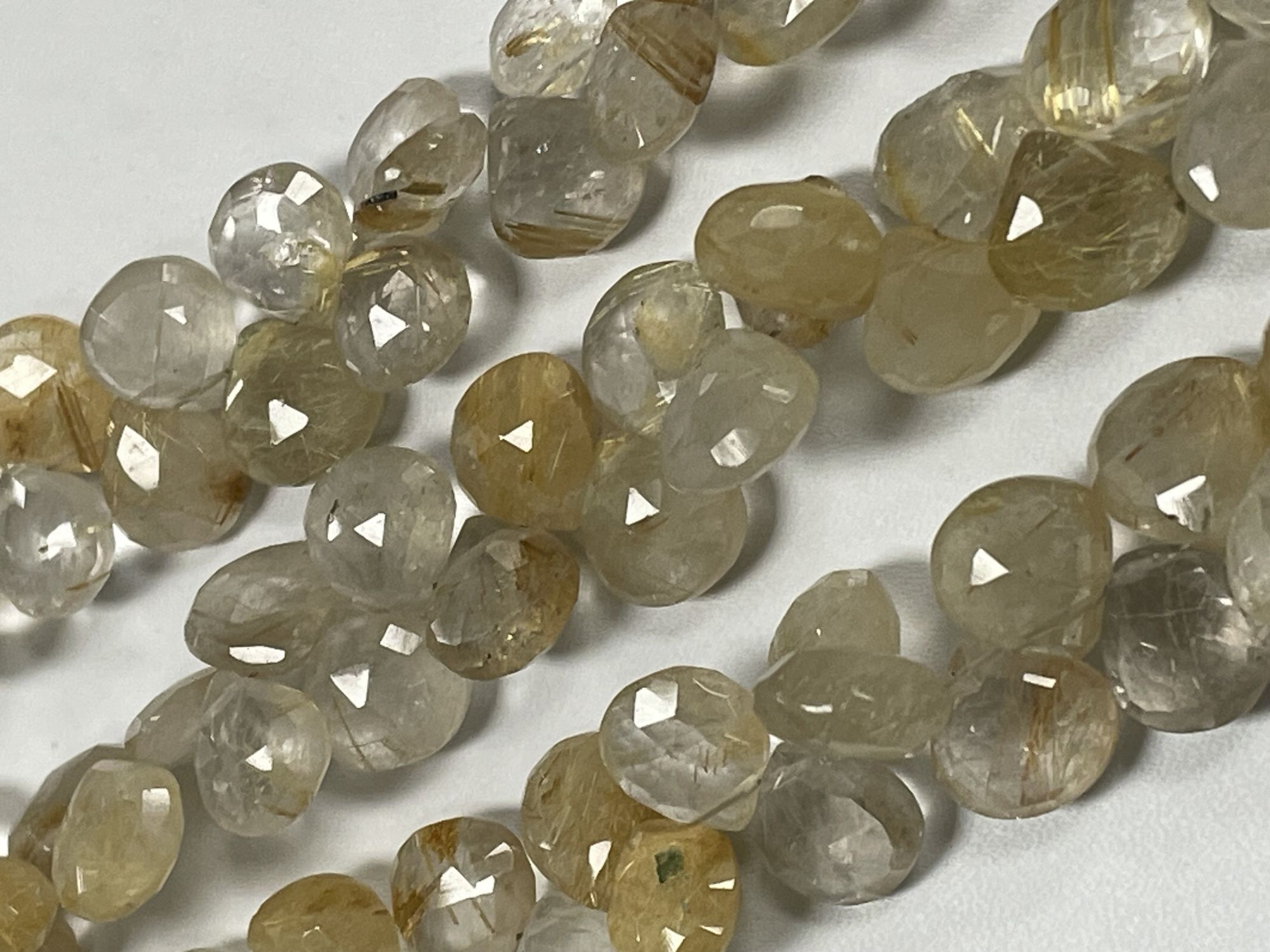 Golden Rutilated Quartz Heart Faceted