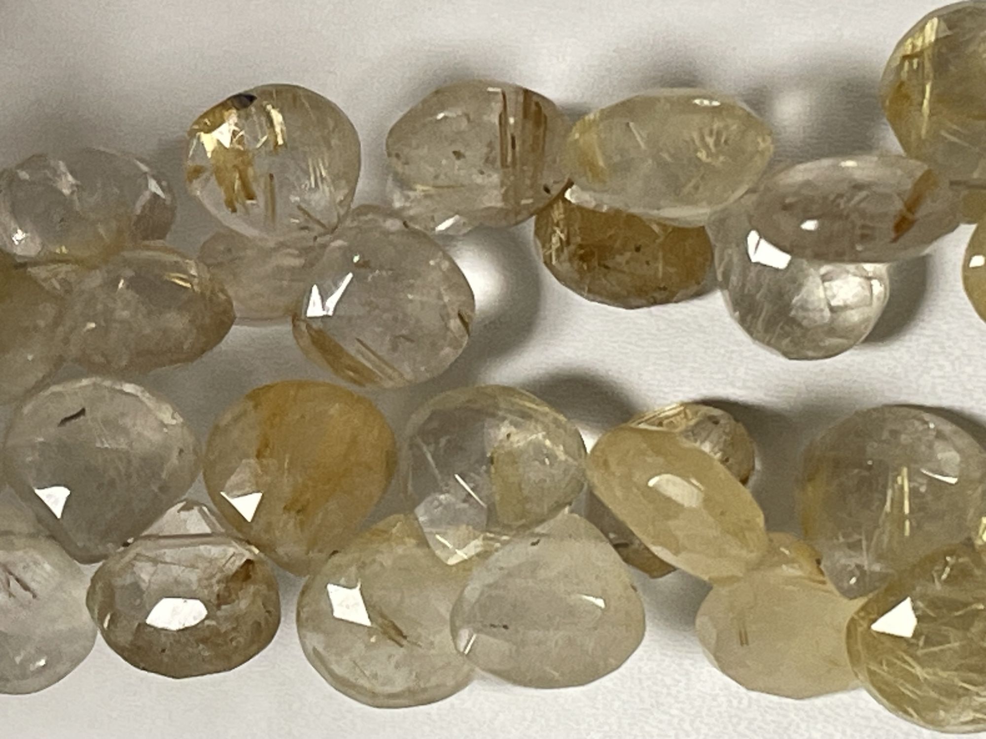 Golden Rutilated Quartz Heart Faceted