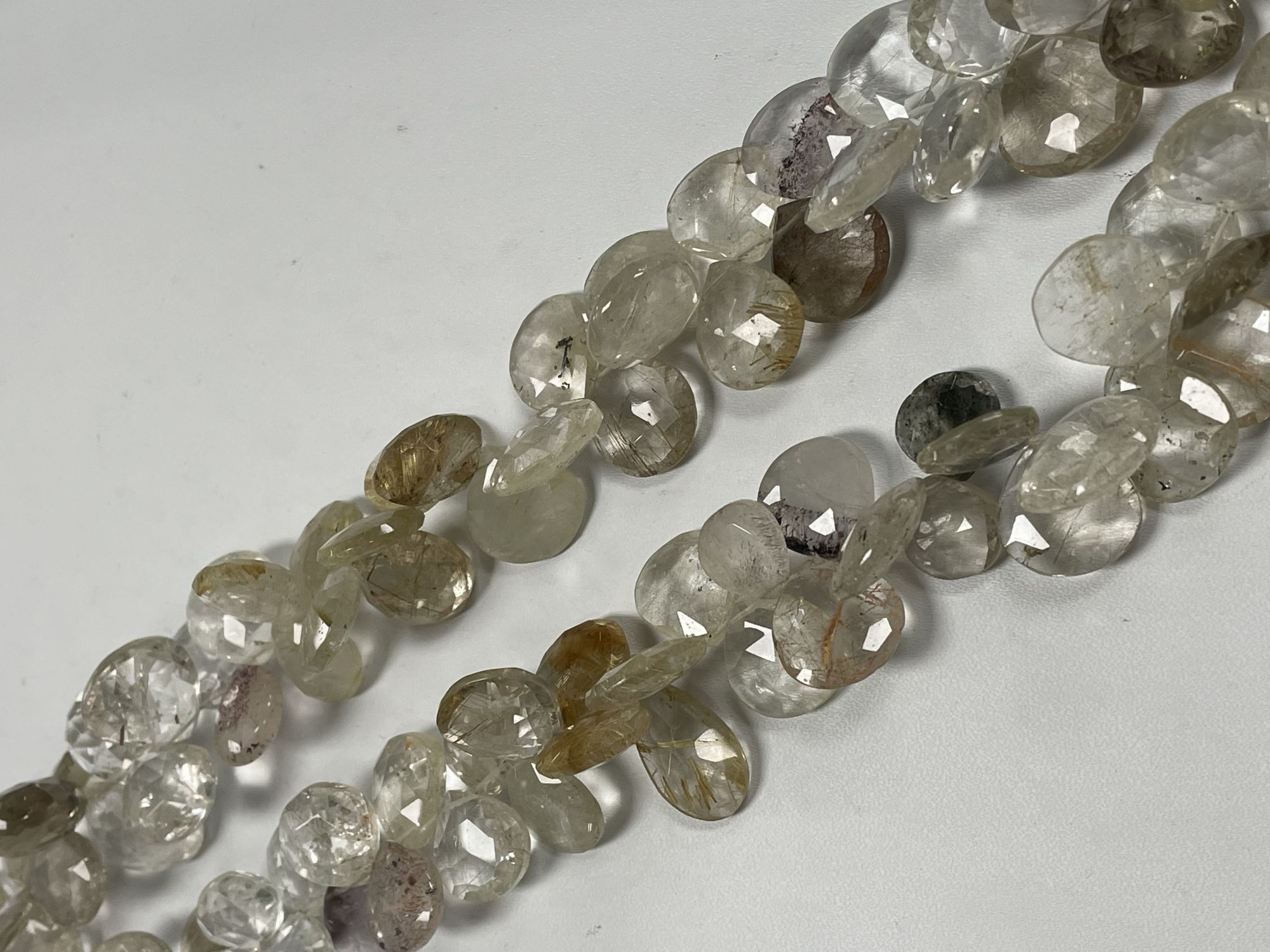 Mixed Rutilated Quartz Heart Faceted