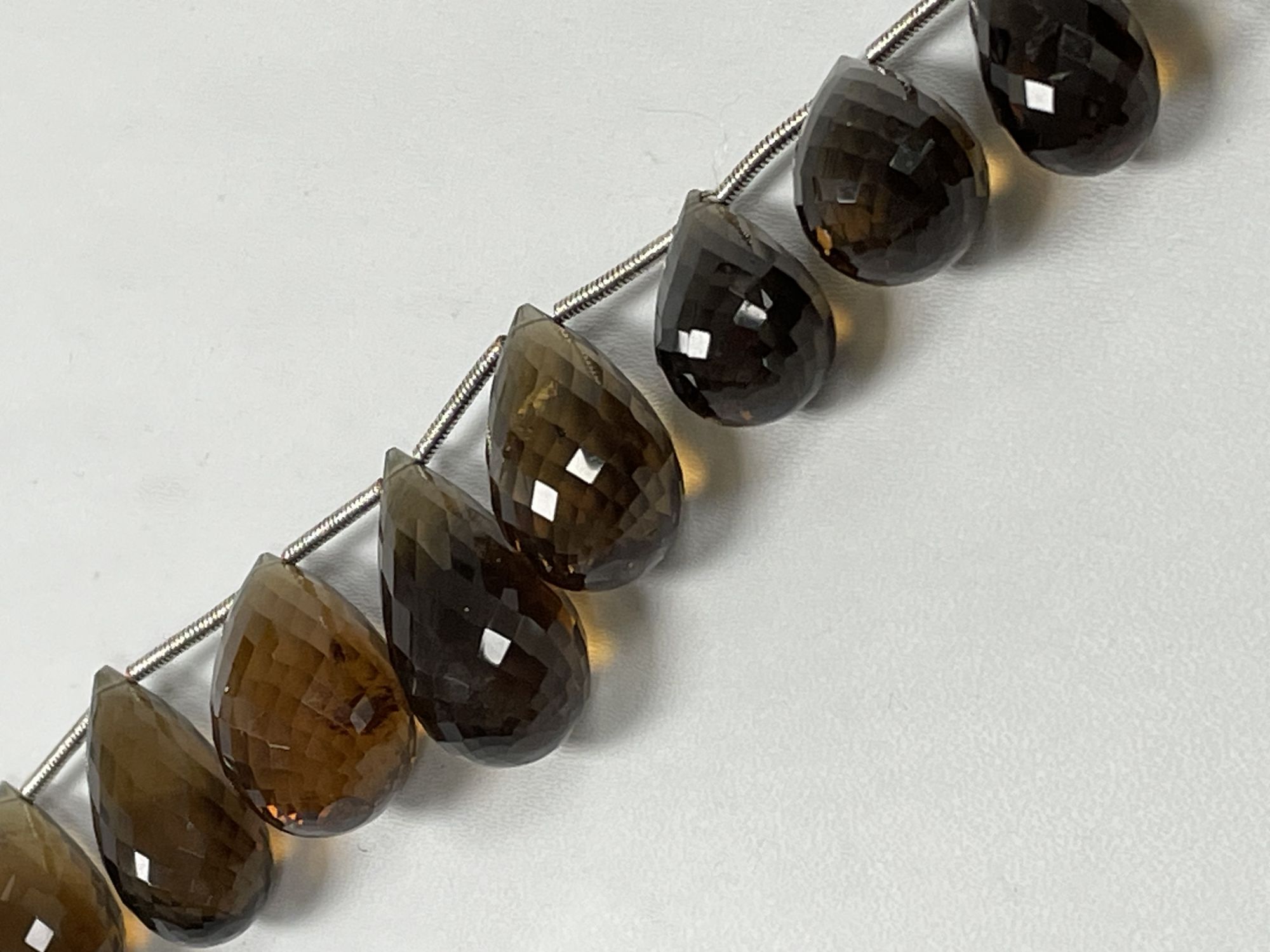 Brown Wishkey Quartz Drop Faceted