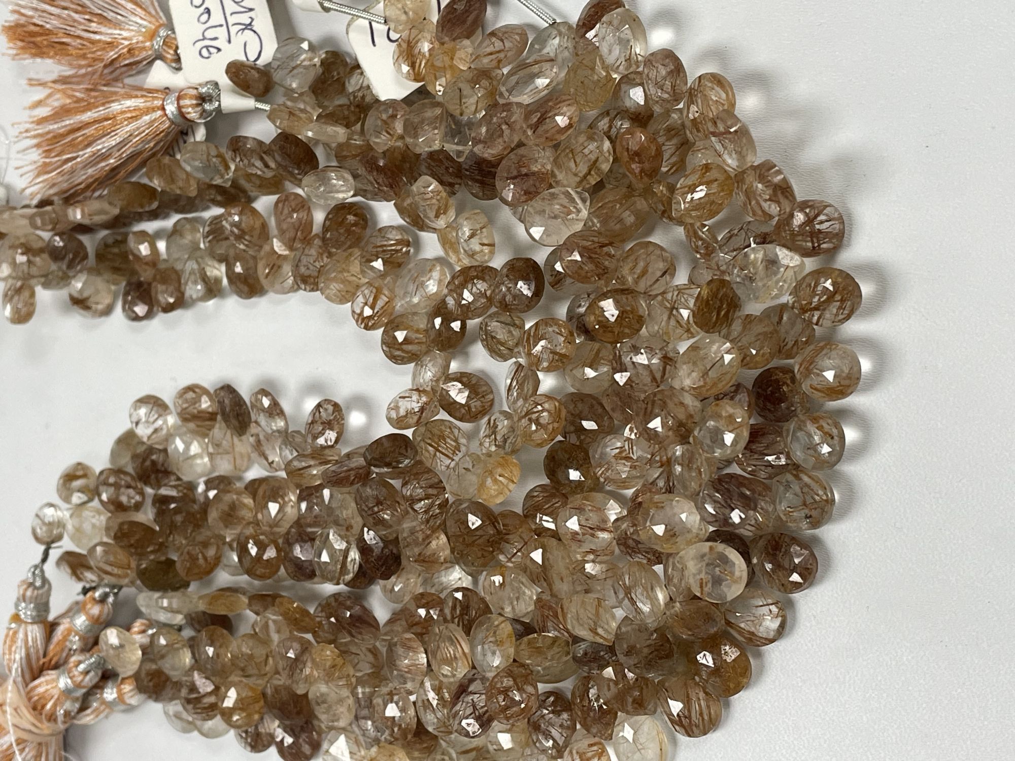 Copper Rutilated Quartz Pear Faceted