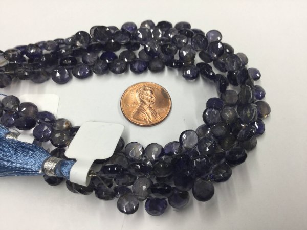 Iolite Hearts Faceted