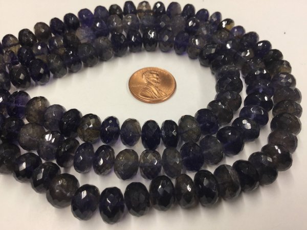 Iolite Rondelles Faceted