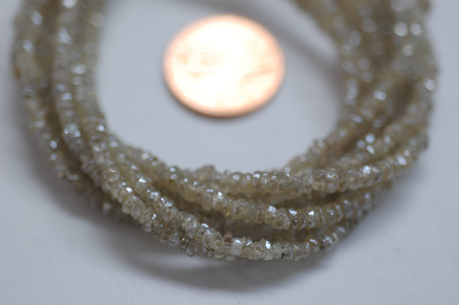 Ivory Zircon Rondelle Faceted (Coated)