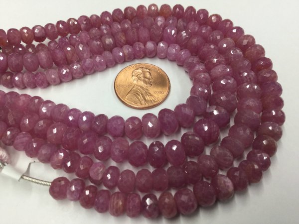 Pink Sapphire Rondelles Faceted