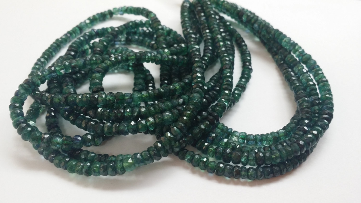 Kyanite Dyed Green Rondelles Faceted