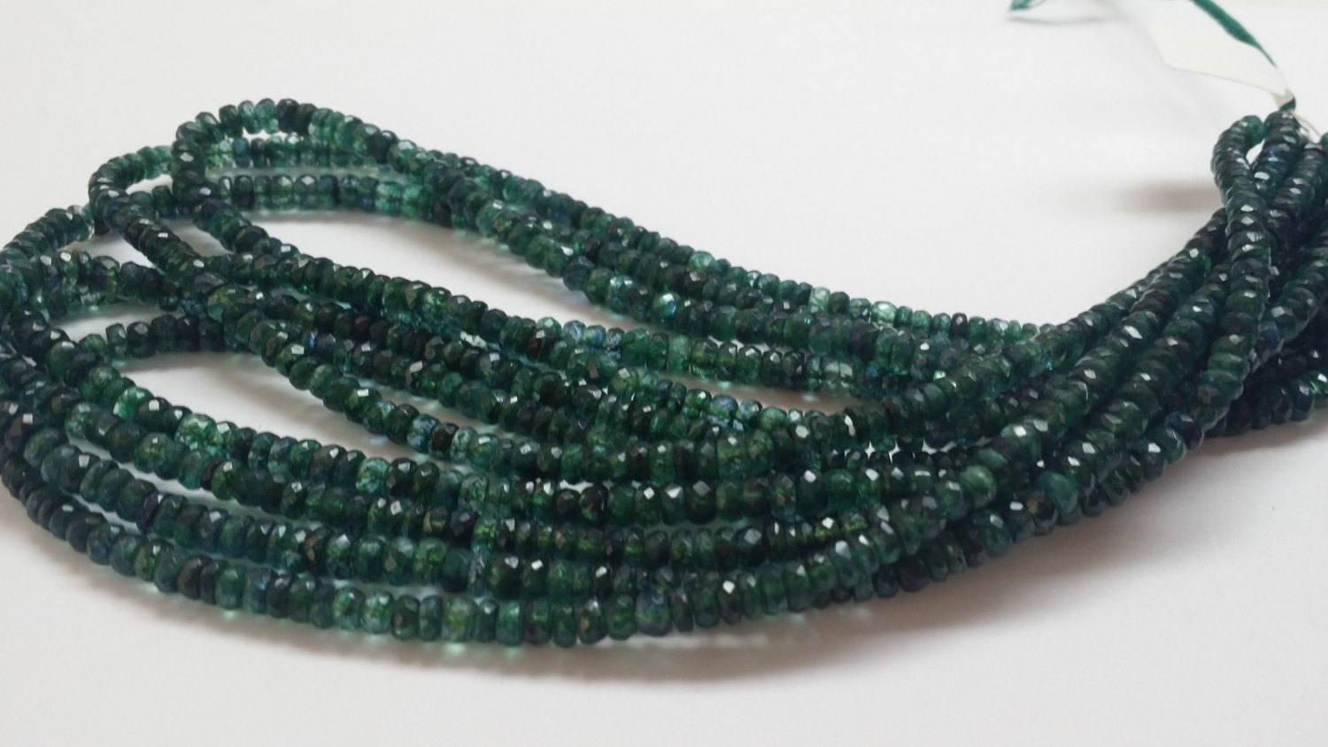 Kyanite Dyed Green Rondelles Faceted