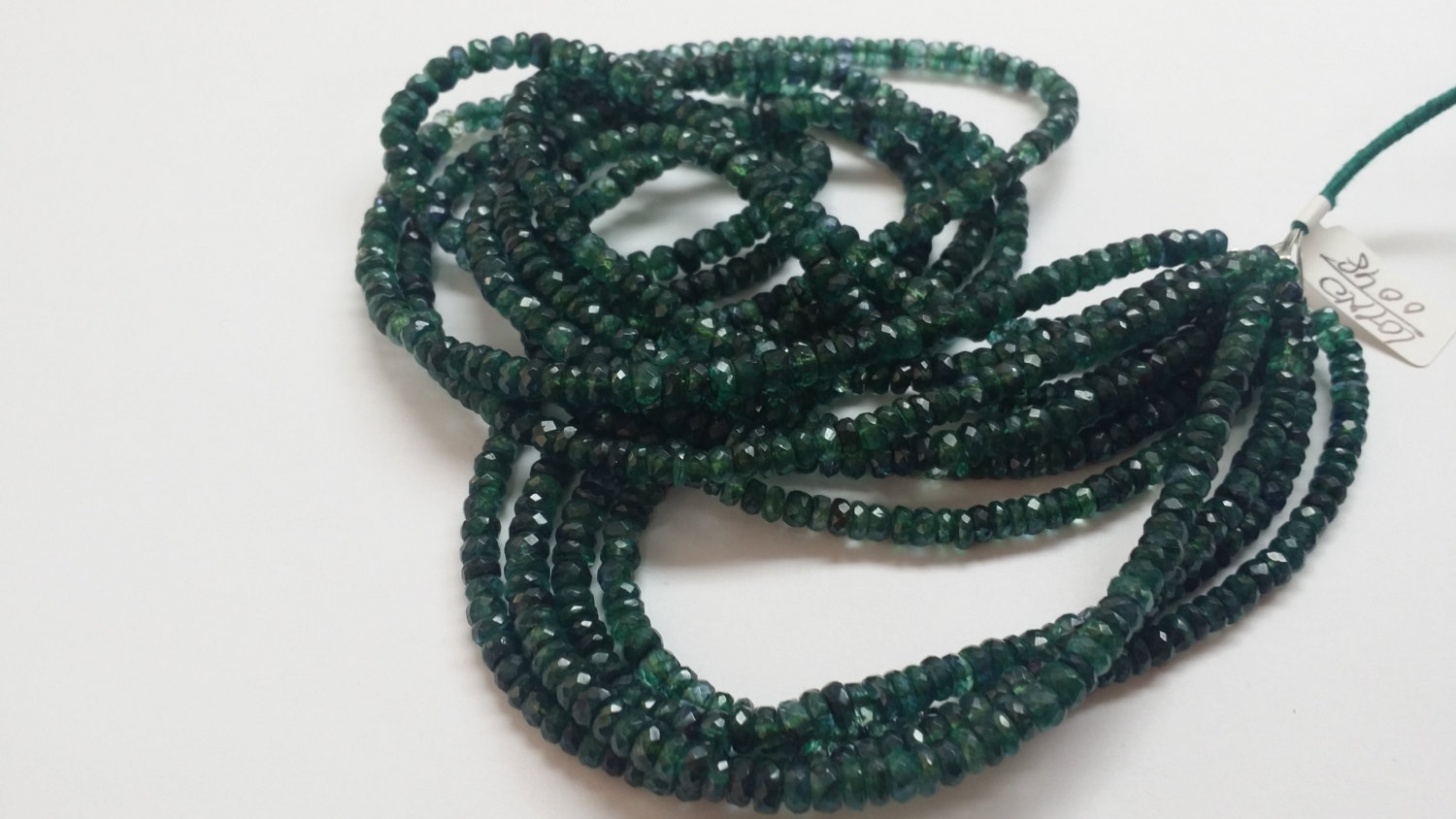 Kyanite Dyed Green Rondelles Faceted