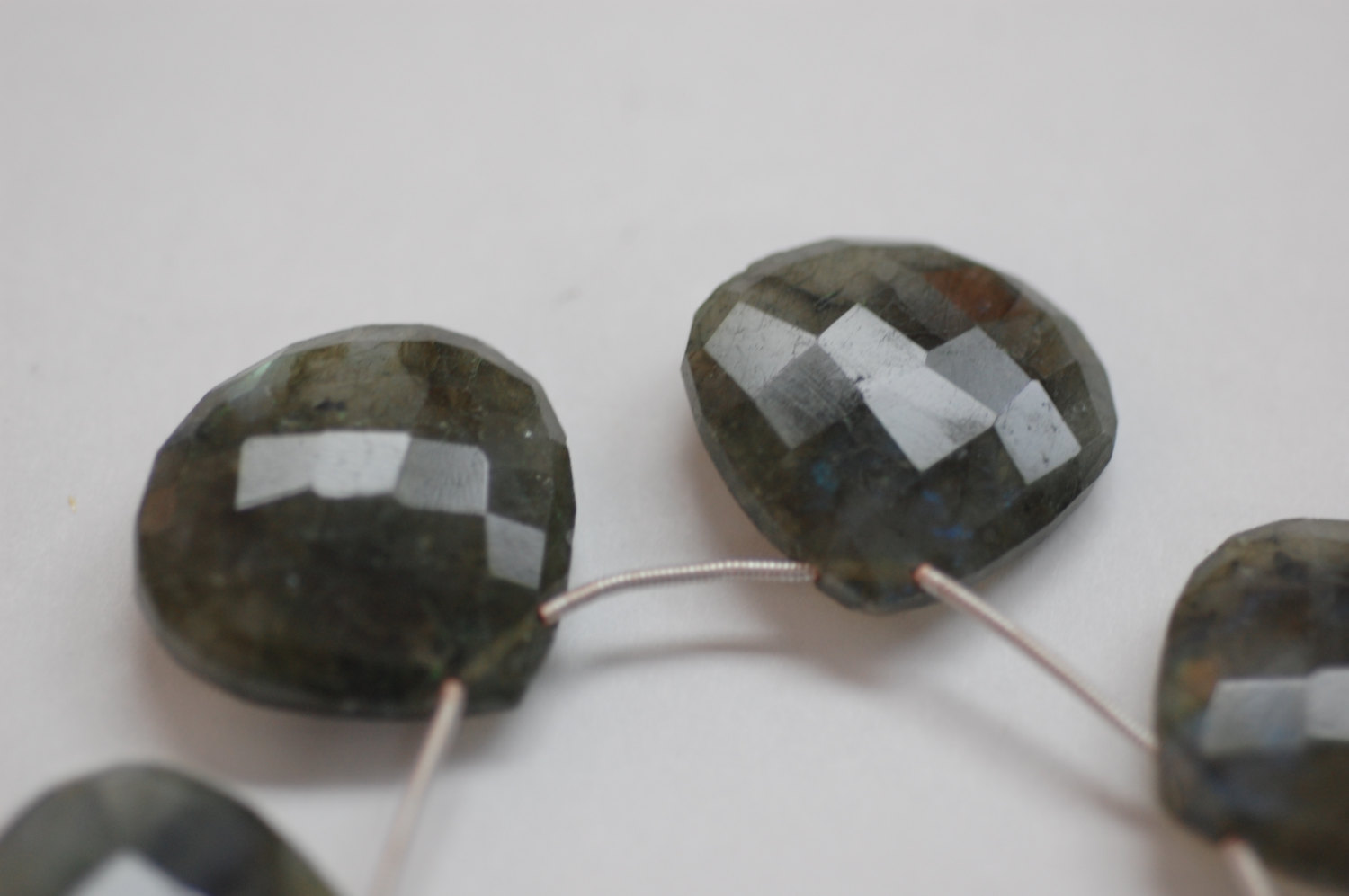 Labradorite Hearts Checker Board cut