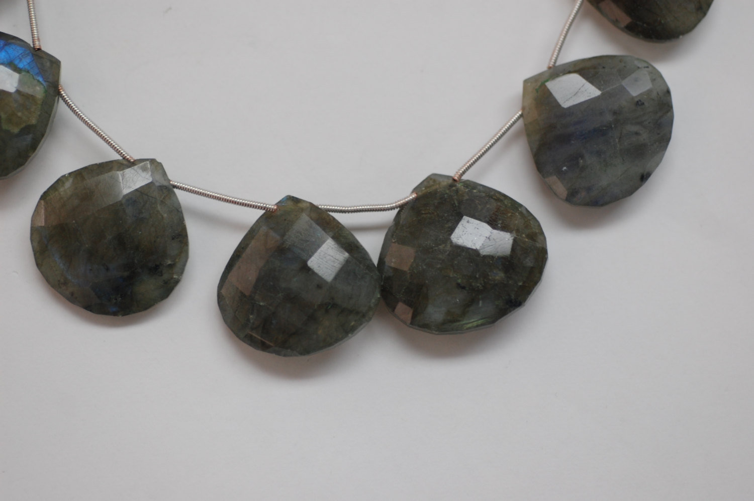 Labradorite Hearts Checker Board cut