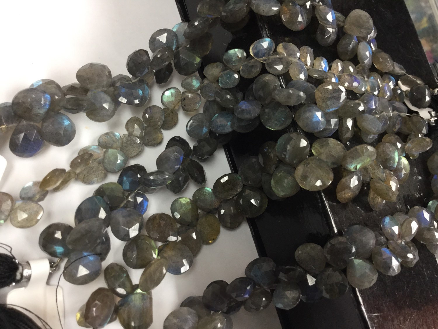 Labradorite Hearts Faceted