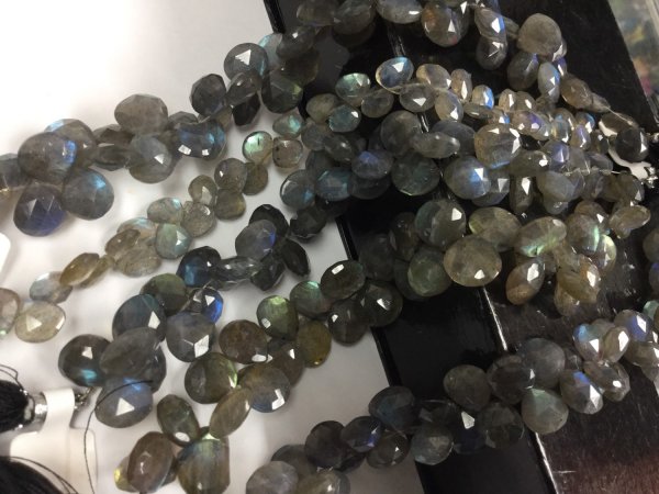 Labradorite Hearts Faceted