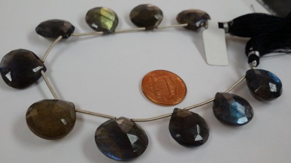 Labradorite Hearts Faceted
