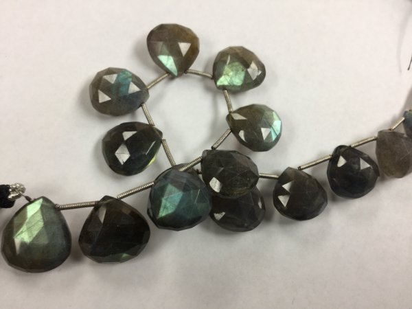 Labradorite Hearts Faceted