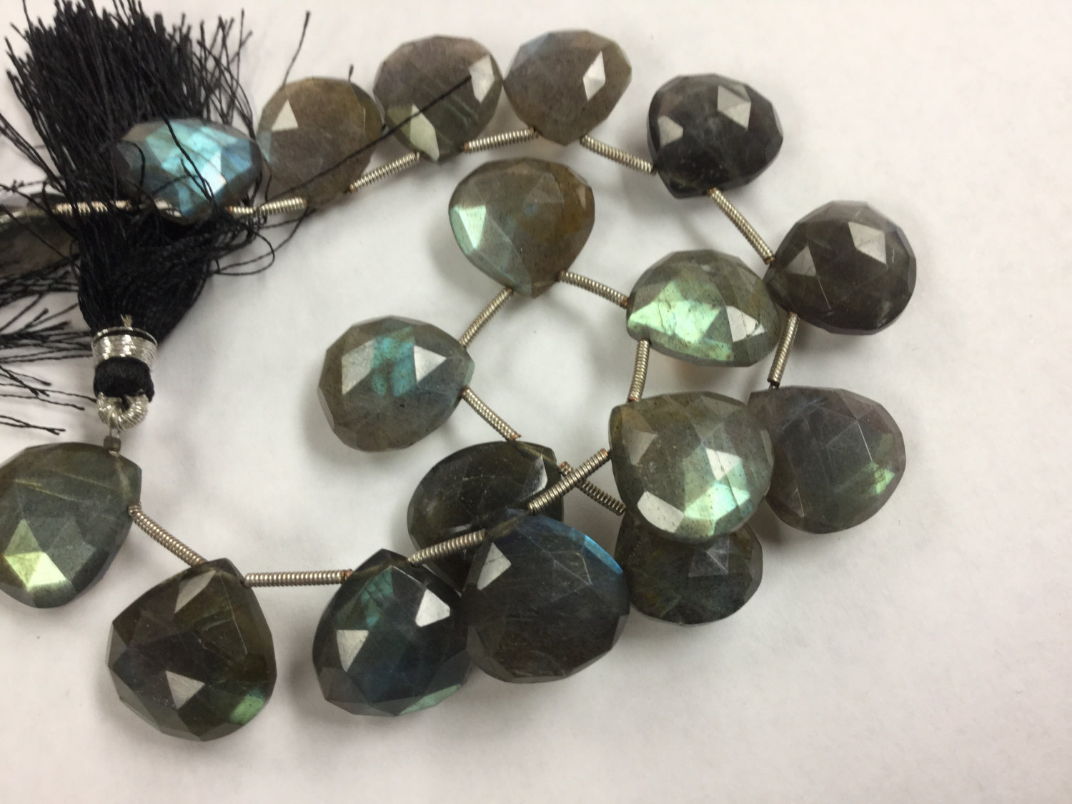 Labradorite Hearts Faceted