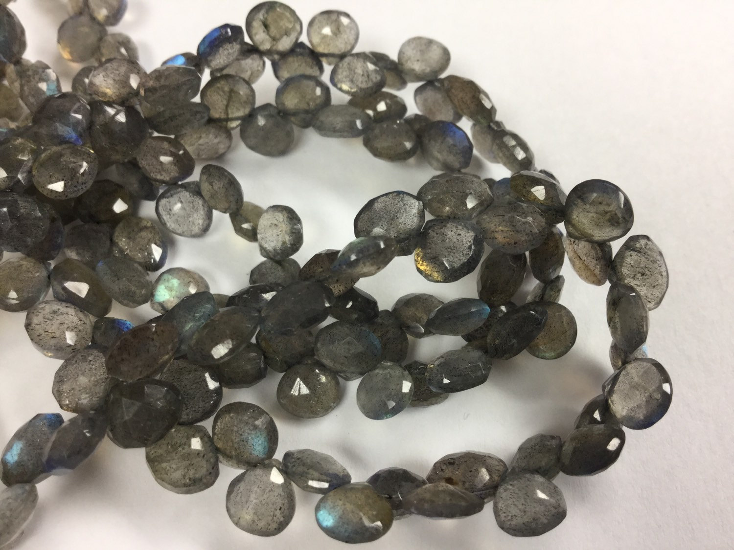 Labradorite Hearts Faceted
