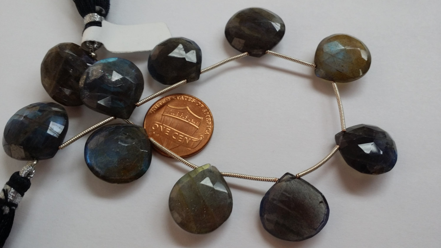 Labradorite Hearts Faceted