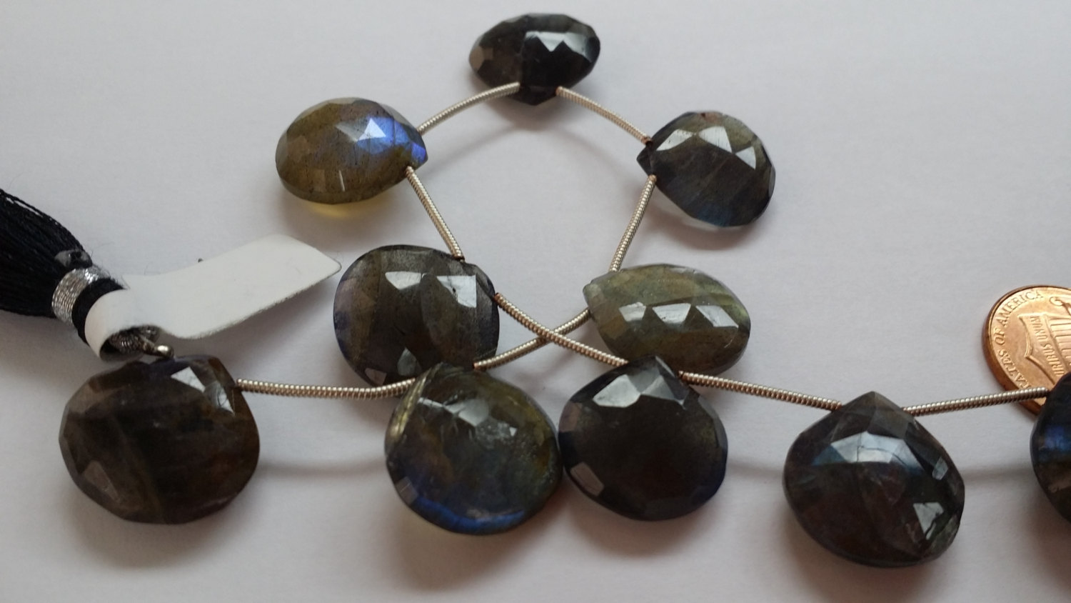 Labradorite Hearts Faceted