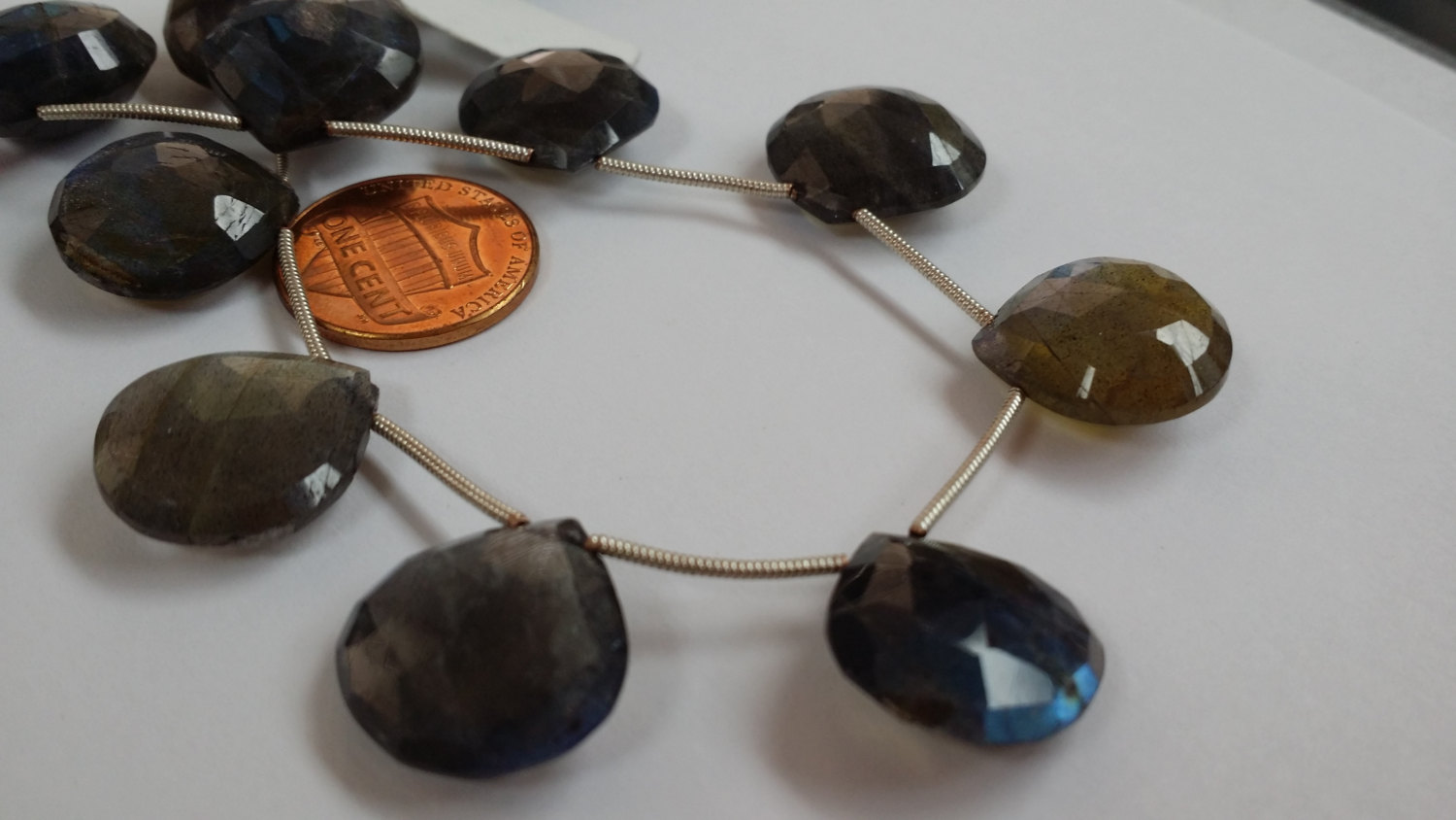 Labradorite Hearts Faceted