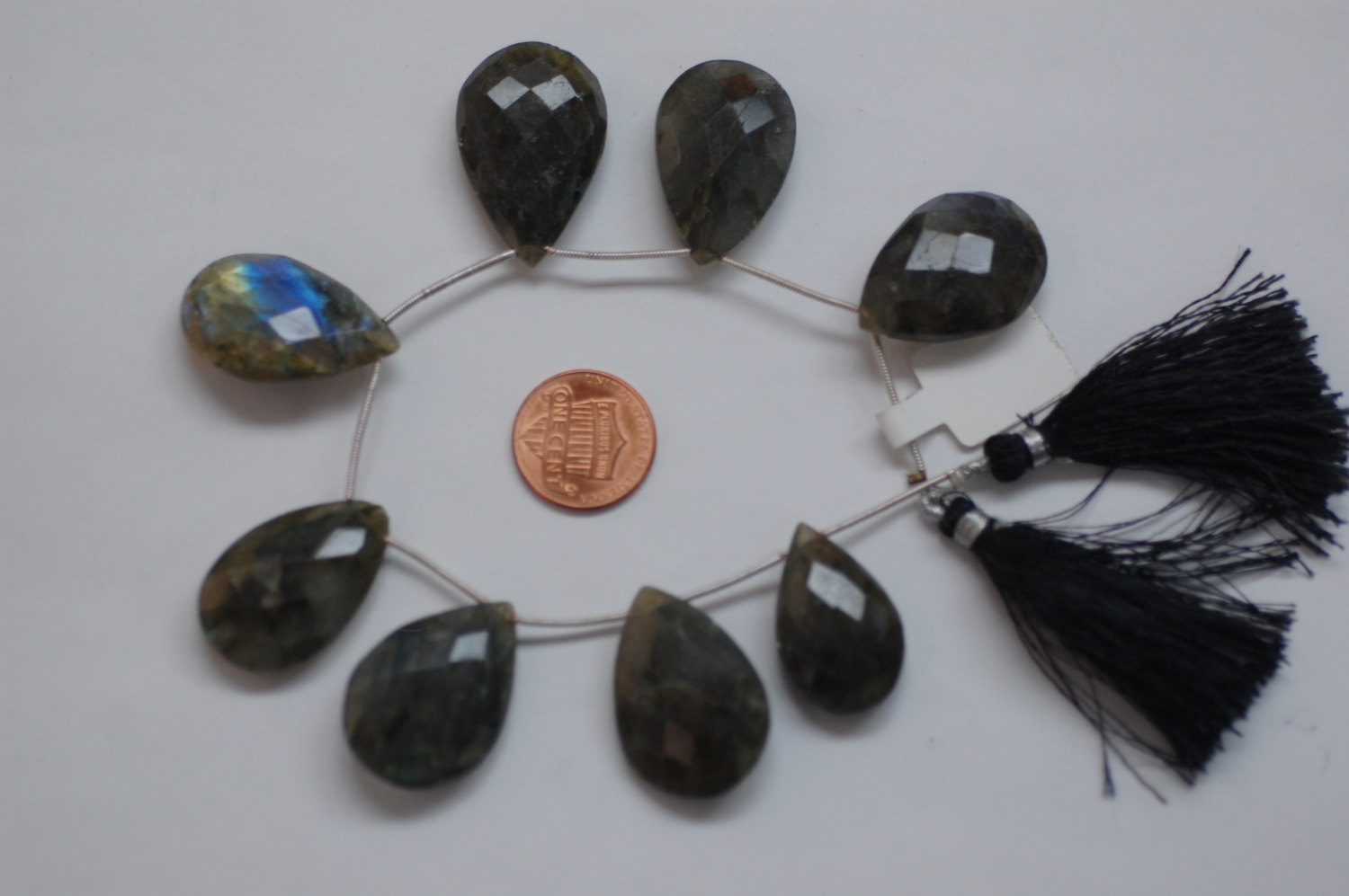 Labradorite Pear Checker Board cut