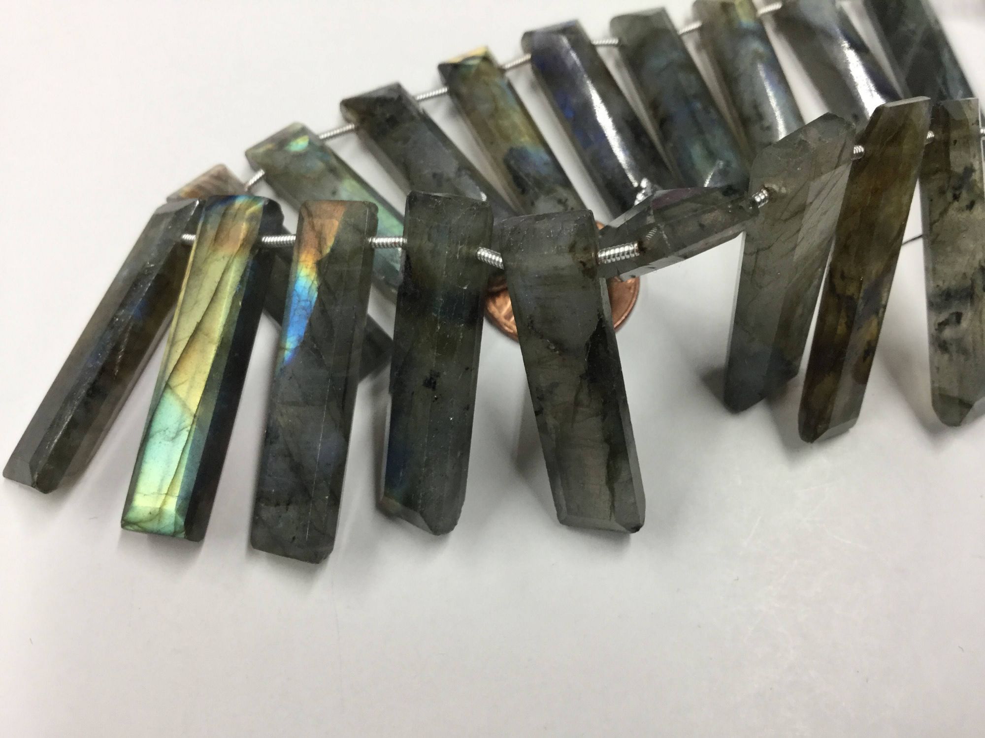 Labradorite Rectangles Faceted