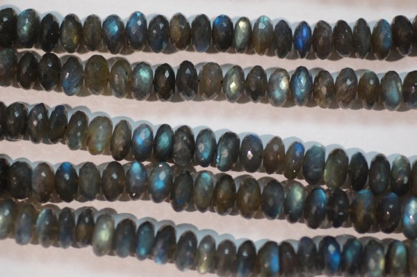 Labradorite Rondelles Faceted