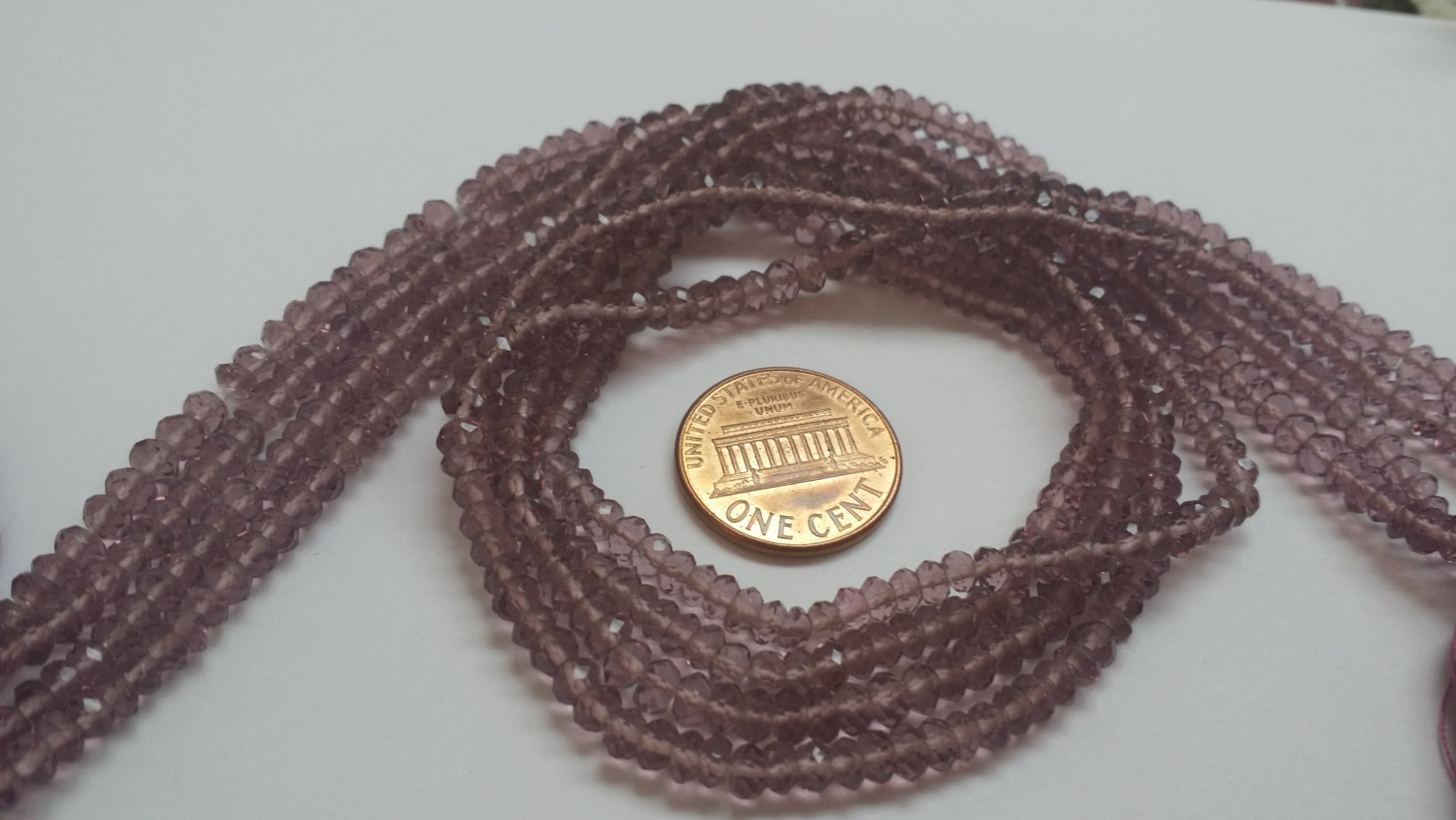 Lavendar Hydro Quartz Rondelle Faceted