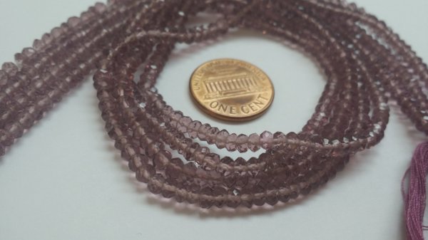 Lavendar Hydro Quartz Rondelle Faceted
