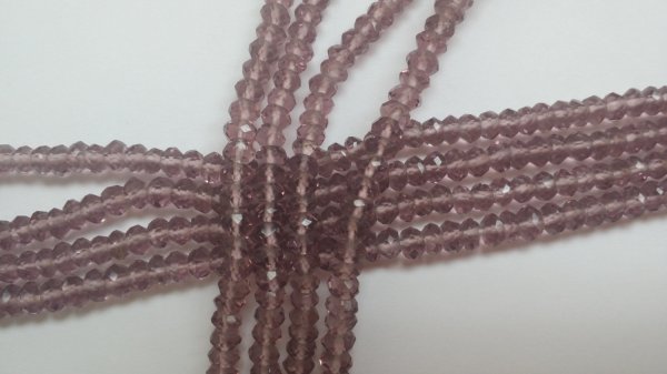 Lavendar Hydro Quartz Rondelle Faceted